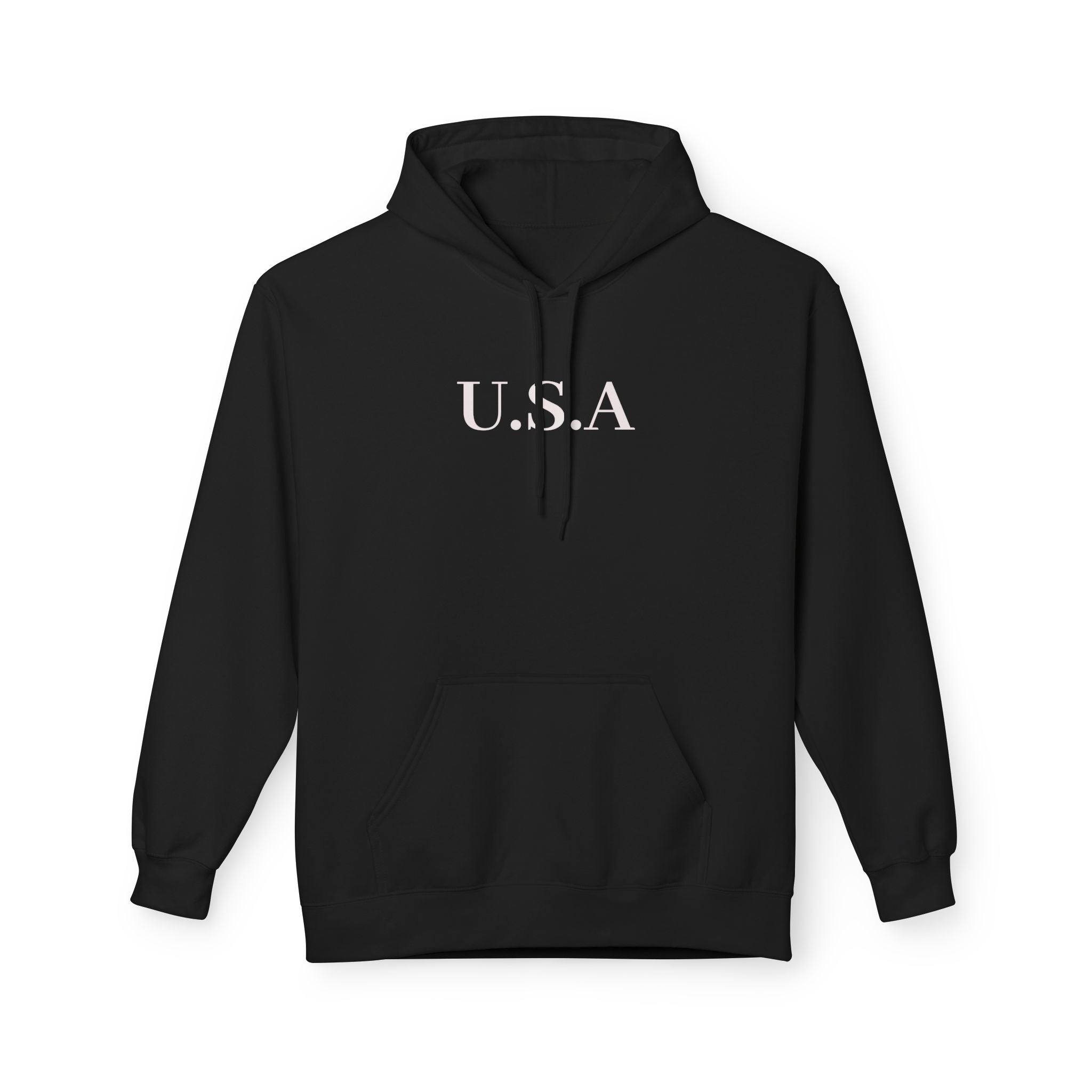 USA Minimalist Hoodie — Classic Patriotic Fleece Pullover