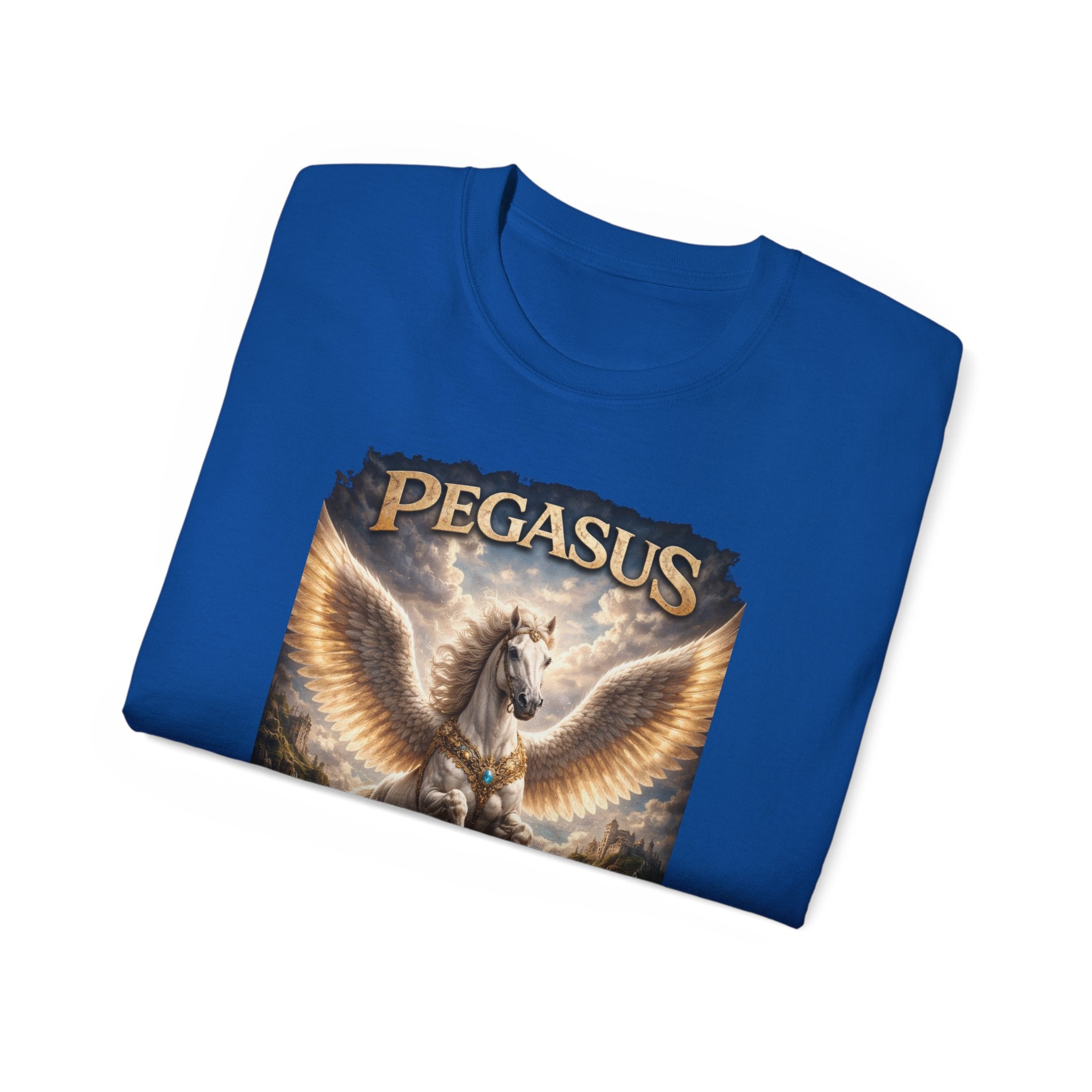 Pegasus is one of the most famous and enduring figures in Greek mythology, Cotton Tee — Winged Horse Mythical T-Shirt