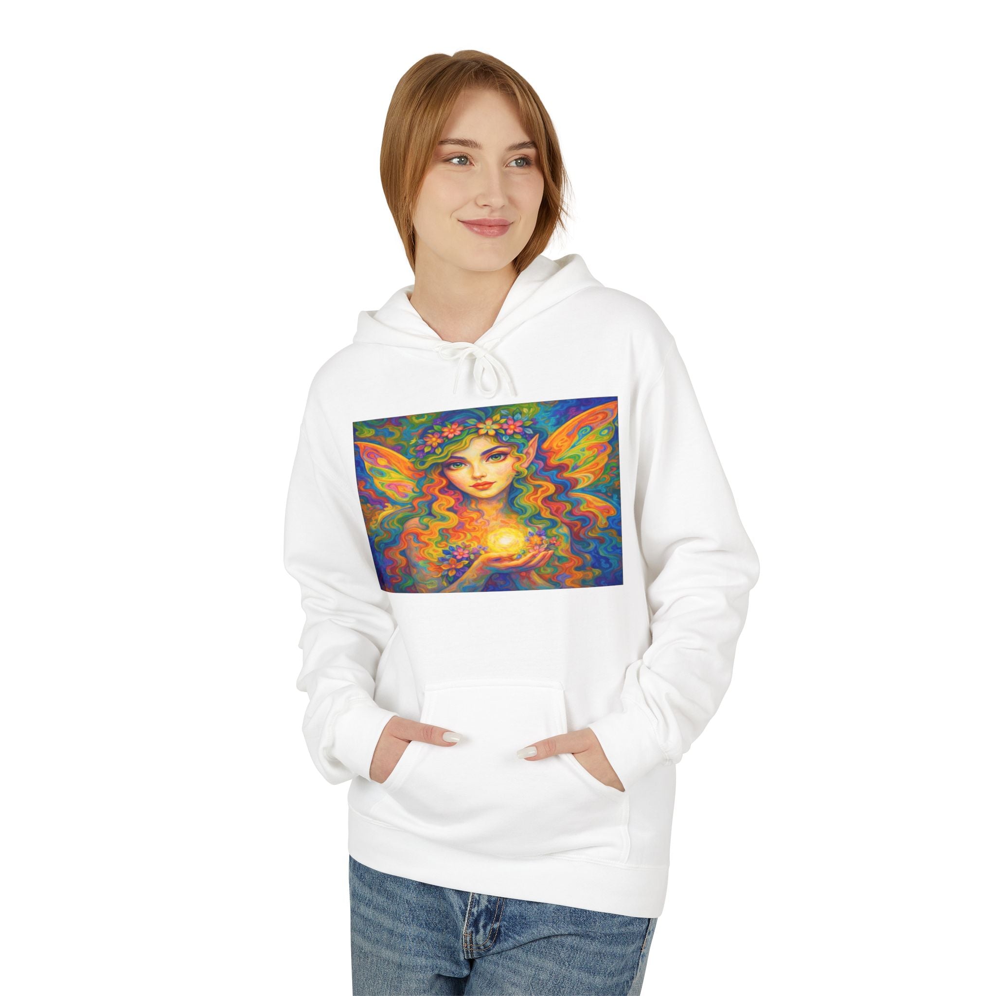 Psychedelic Butterfly fairy cotton Hoodie - Vibrant Tie-Dye Art Pullover