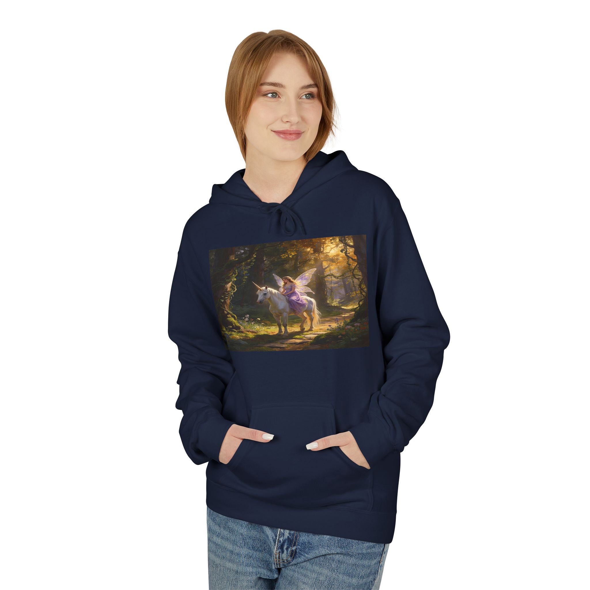 Unocron Forest Pathway Hoodie — Mystical Woodland Sunset Sweatshirt