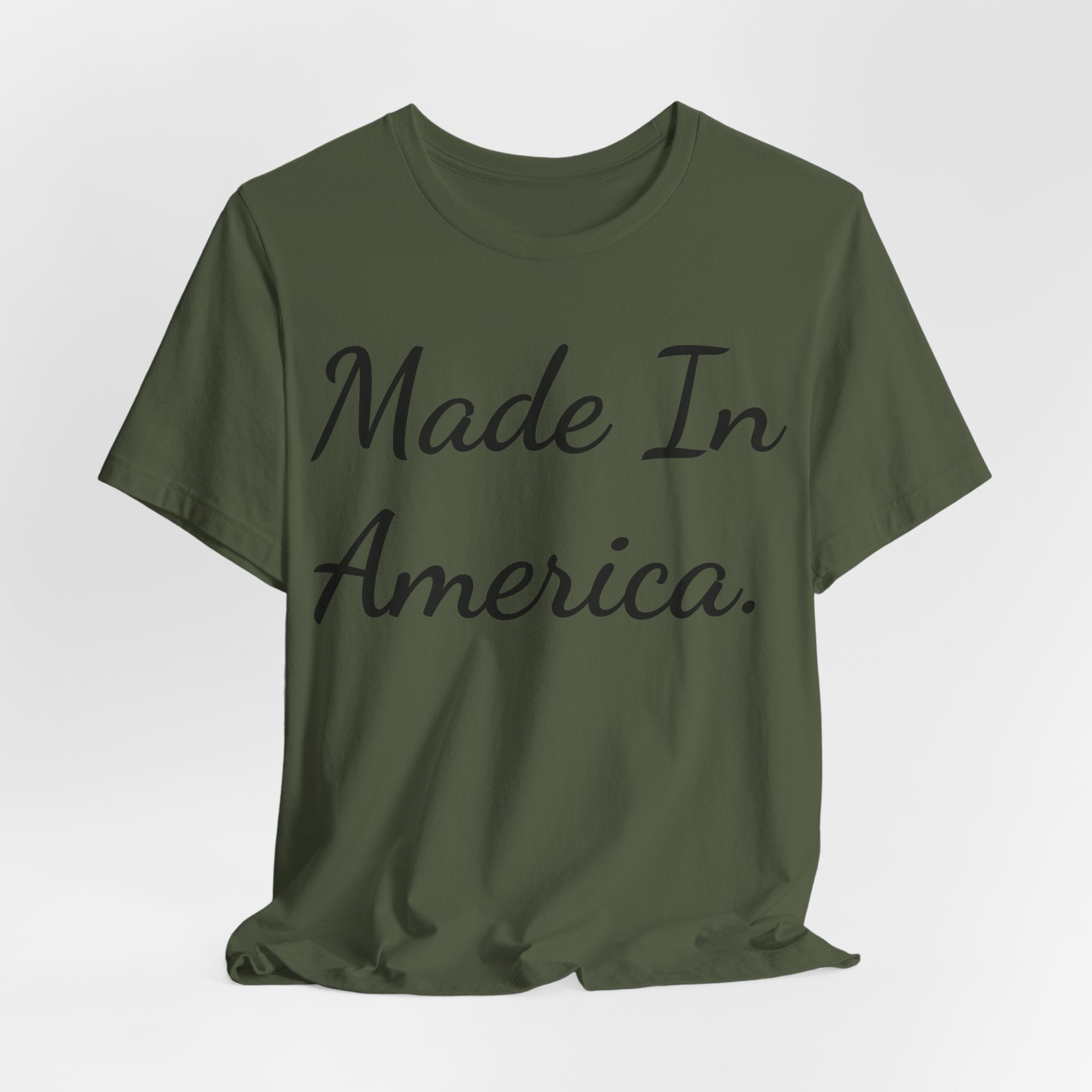 Made In America T-Shirt — Patriotic Script Tee for 4th of July & Everyday Wear