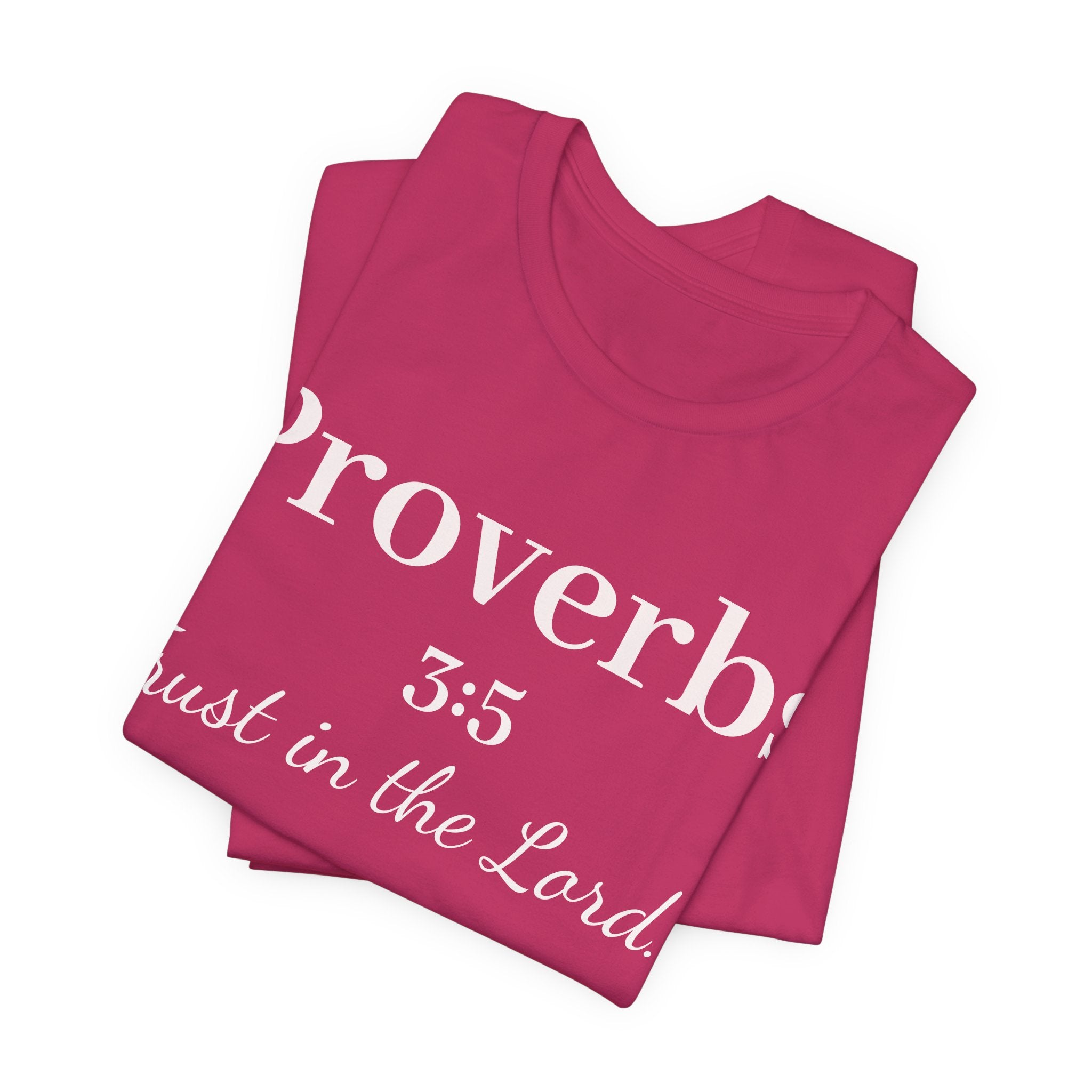 Proverbs 3:5 Tee — Minimal Christian Scripture Short Sleeve Shirt