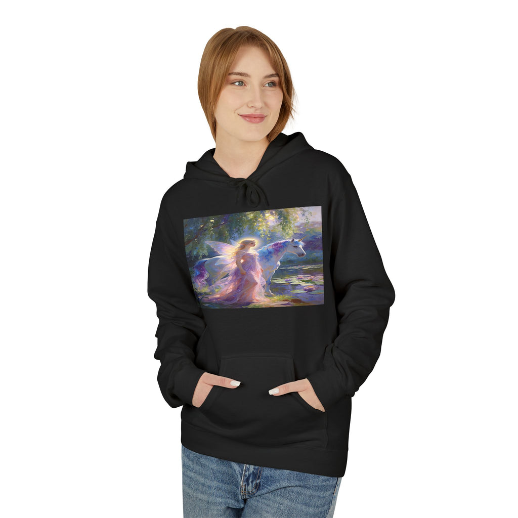 Mystic Waterfall Hoodie — Ethereal Nature Graphic Pullover