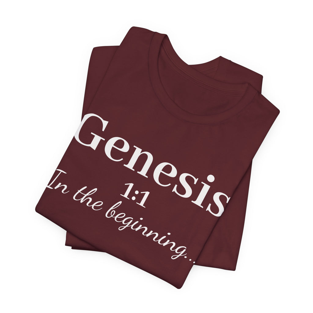 Biblical Genesis 1:1 T‑Shirt – "In the beginning..." Christian Scripture Tee