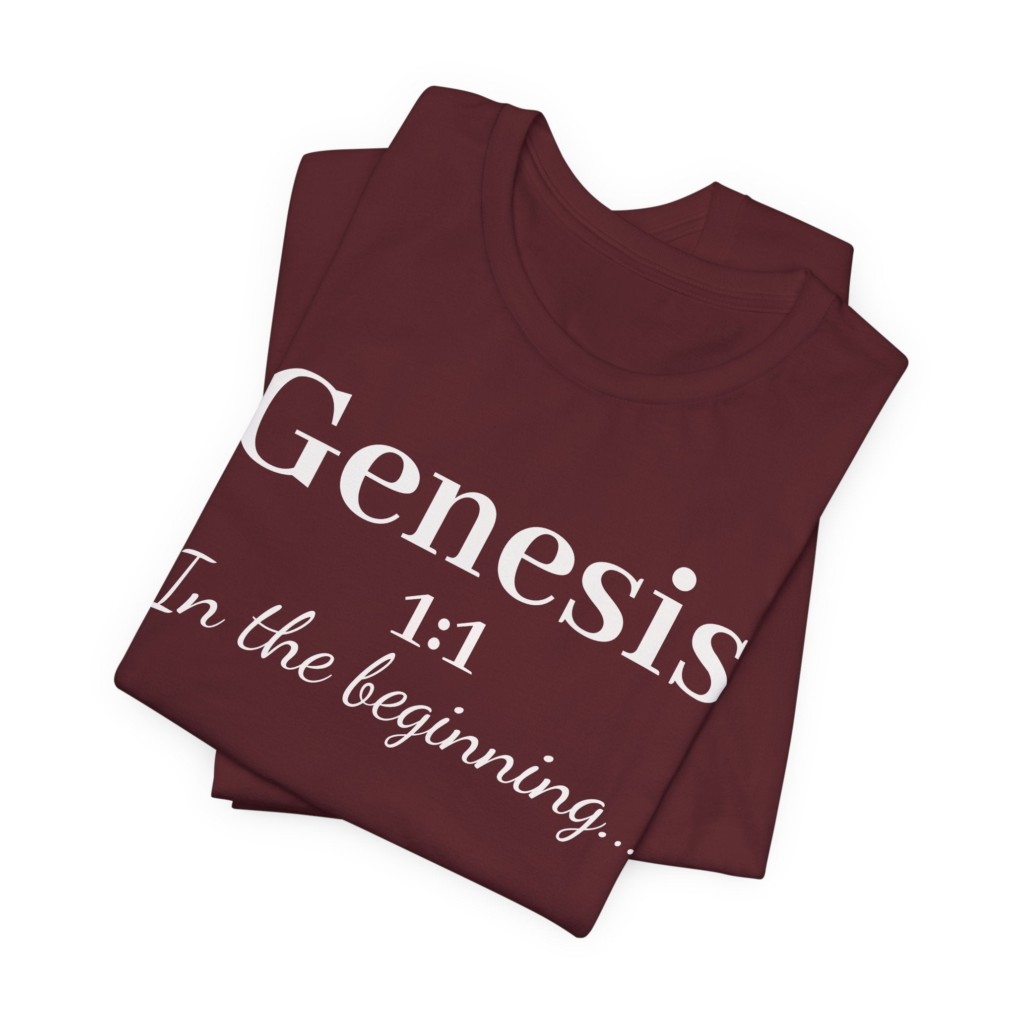 Biblical Genesis 1:1 T‑Shirt – "In the beginning..." Christian Scripture Tee