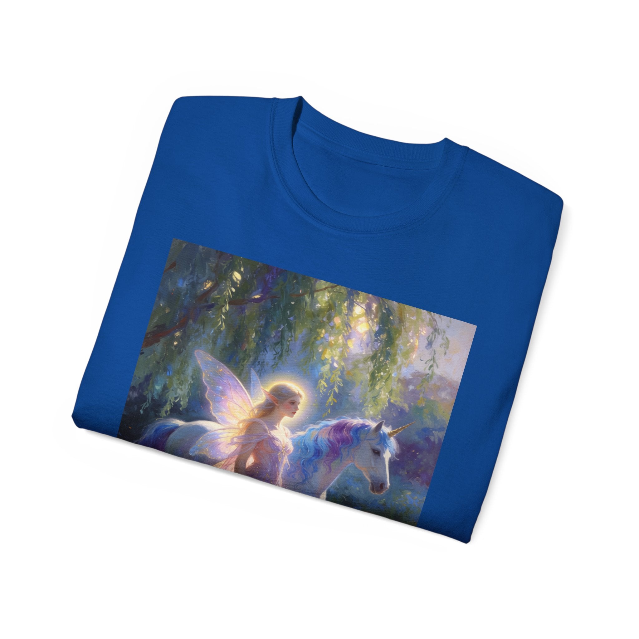 Fairy and Unicorn Dream Cotton  Tee — Ethereal Fantasy T‑Shirt