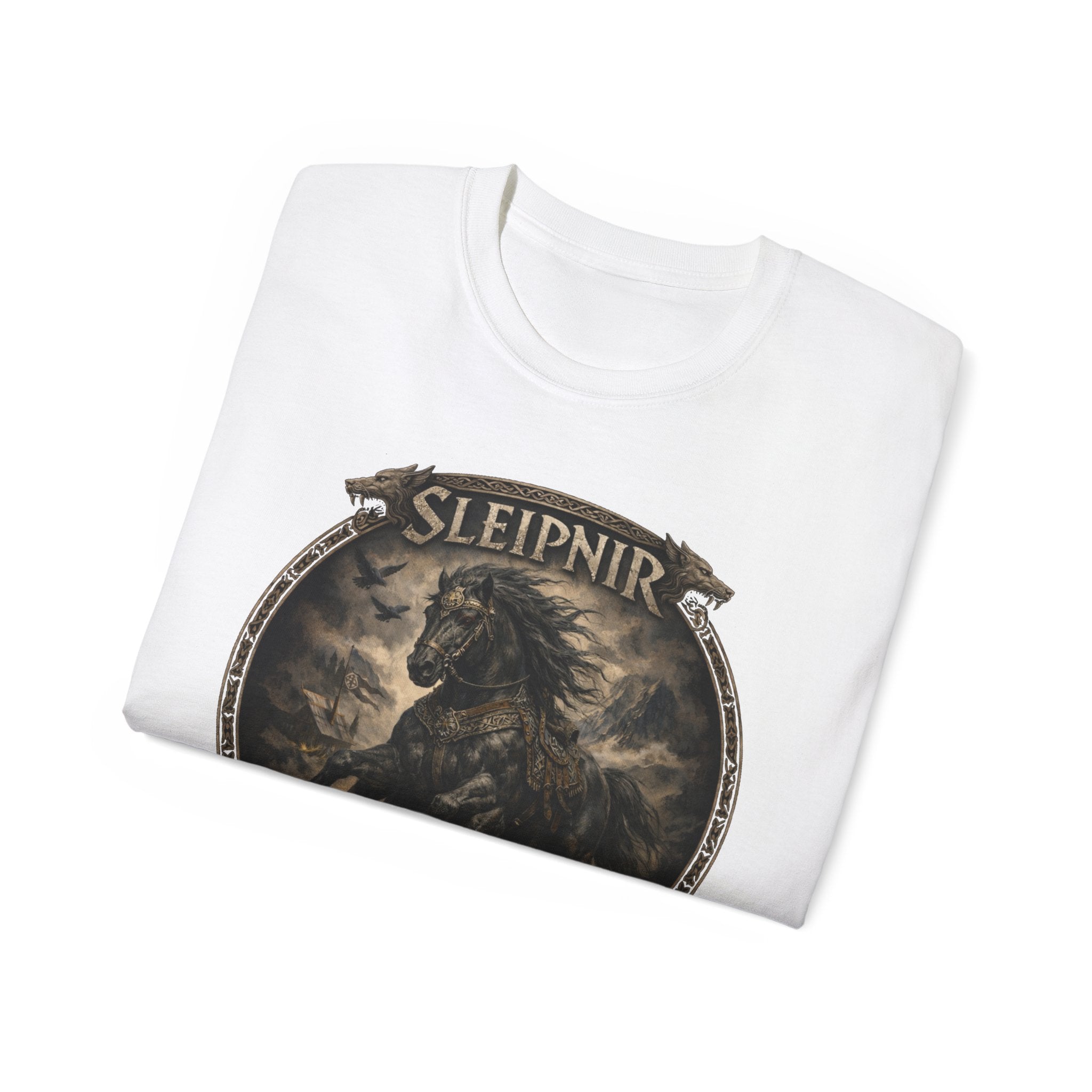 Sleipnir Norse Mythology Cotton Tee — Sleipnir – Odin’s Eight-Legged HorseT-Shirt