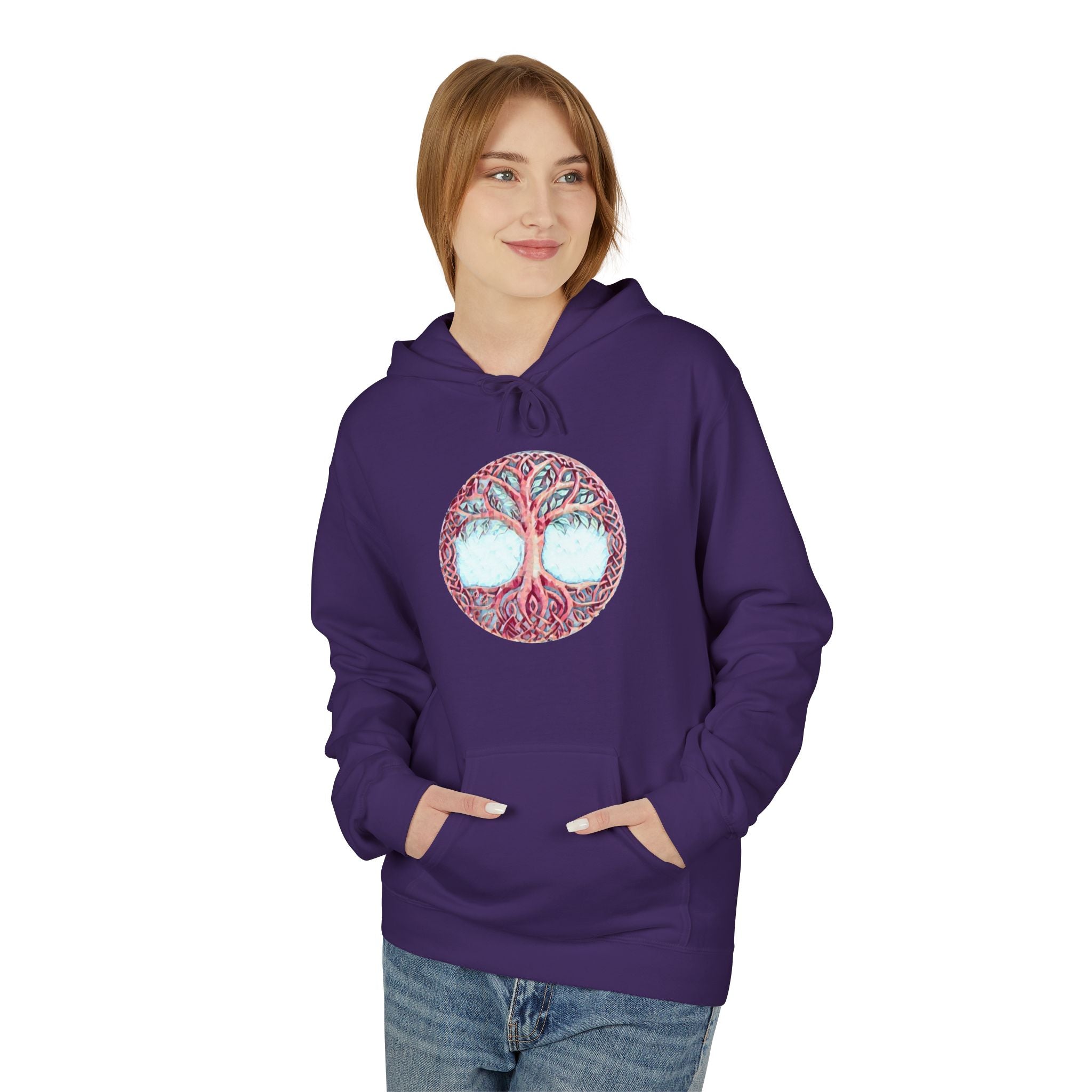 Yggdrasil Tree of Life Cotton Hoodie — Spiritual Nature Graphic Hoodie
