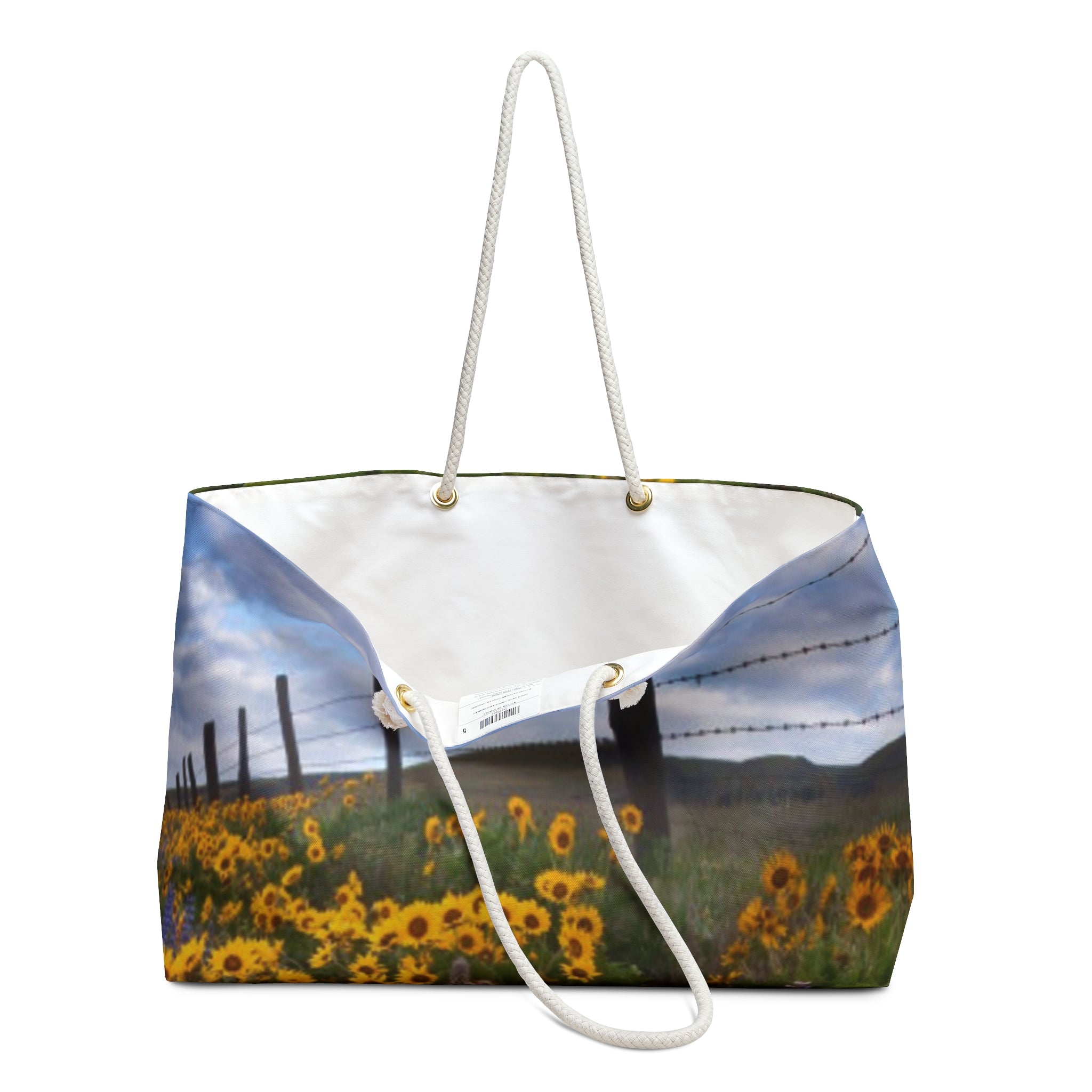 Sunflower Field Weekender Bag — Floral Travel Duffel for Getaways