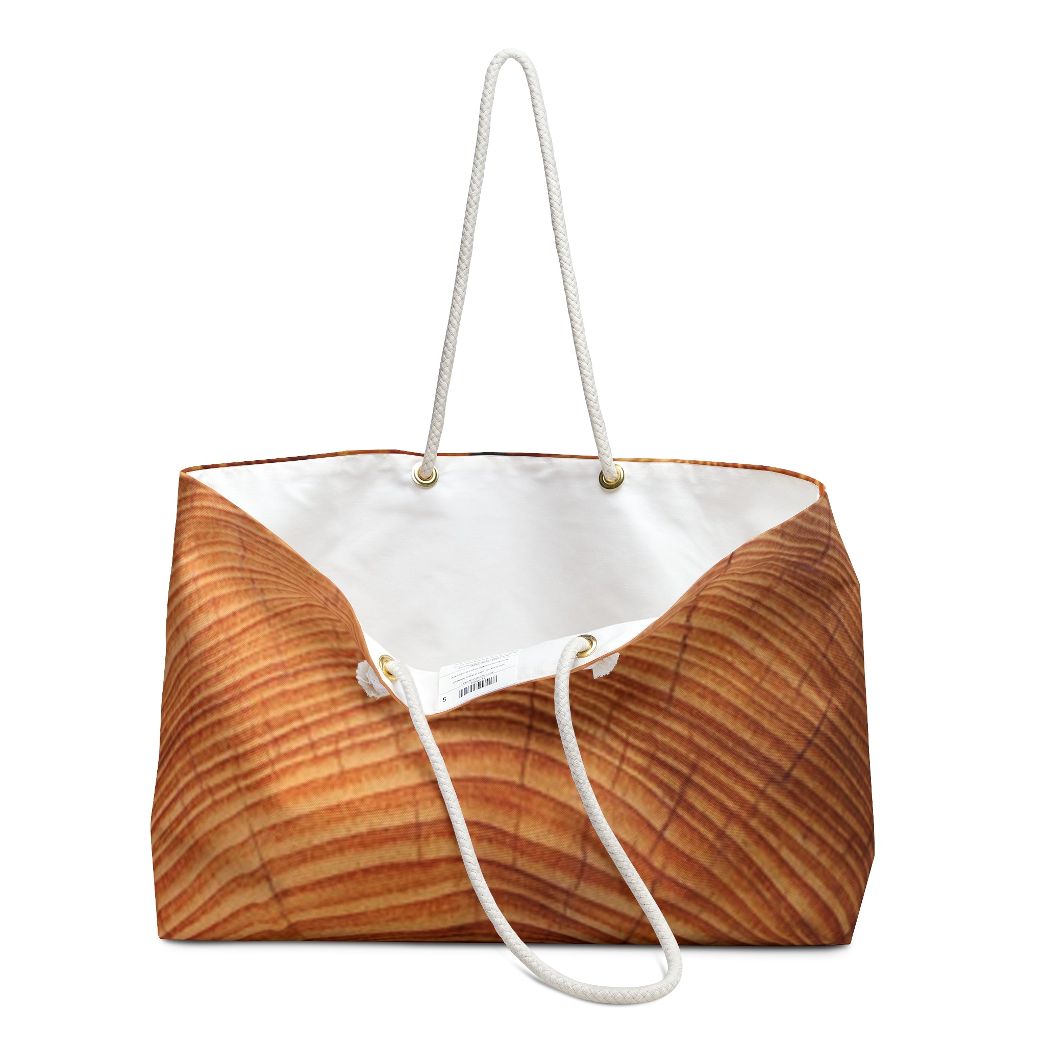 Wood Grain Weekender Bag — Rustic Tree Ring Travel Tote