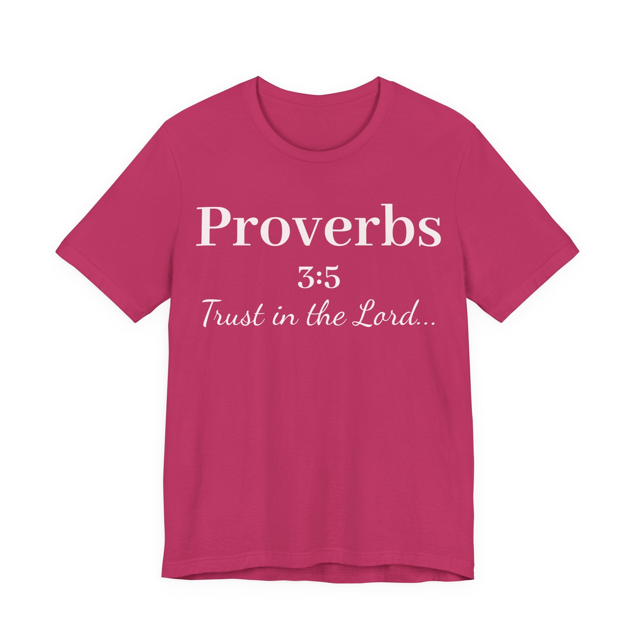 Proverbs 3:5 Tee — Minimal Christian Scripture Short Sleeve Shirt