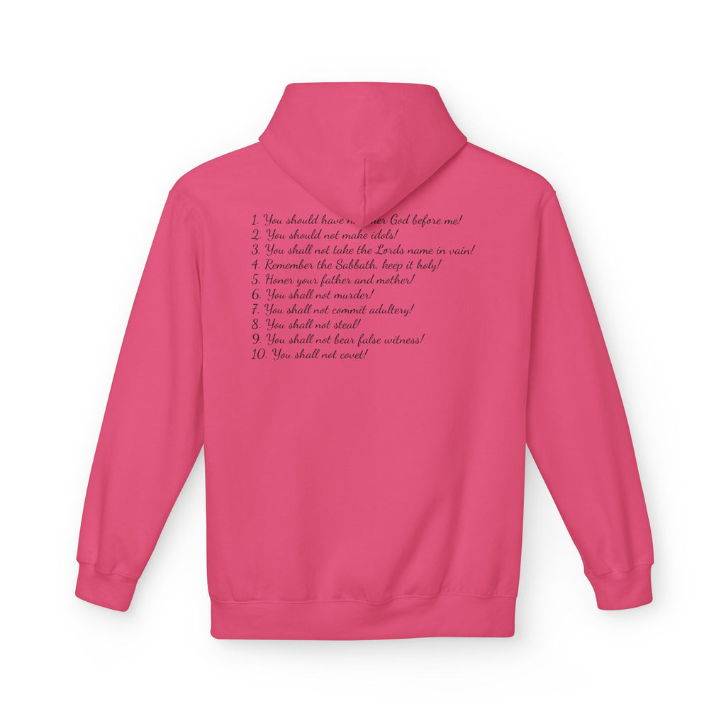 "The 10 Commandments" Script List Back Print Christian Faith Pullover