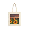 Sunflower Field Sunset Tote Bag – Floral Cotton Canvas Shopper