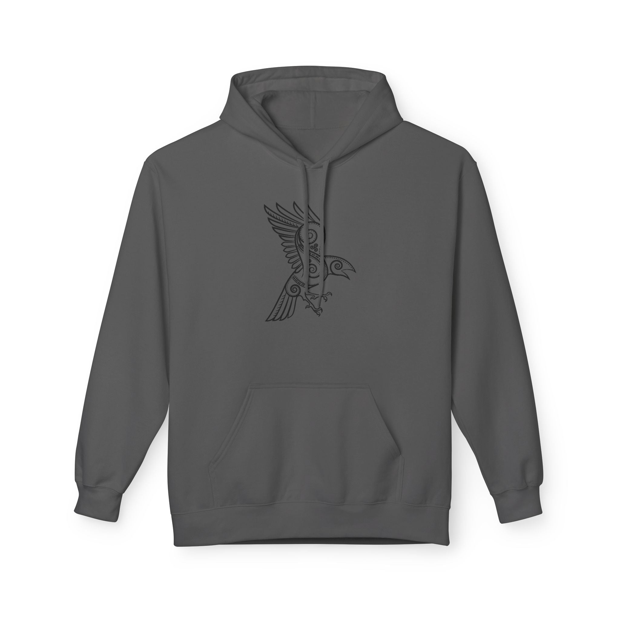 The Raven – Odin’s Messengers-Hoodie — Bird Outline Graphic Pullover