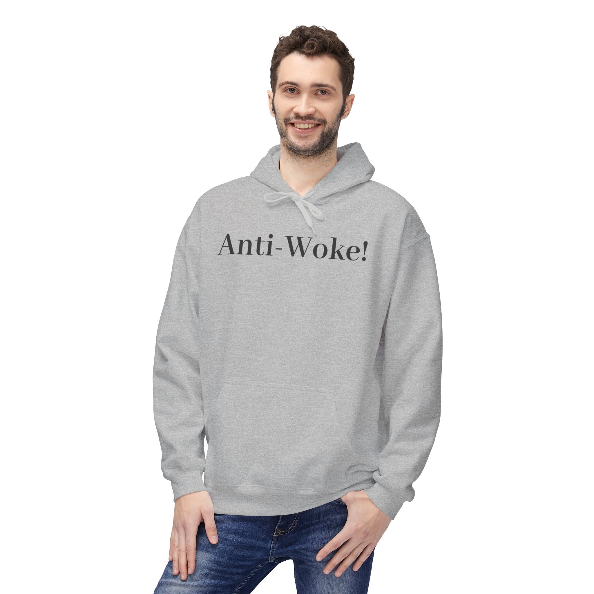 Anti-Woke Hoodie — Minimalist Political Statement Pullover