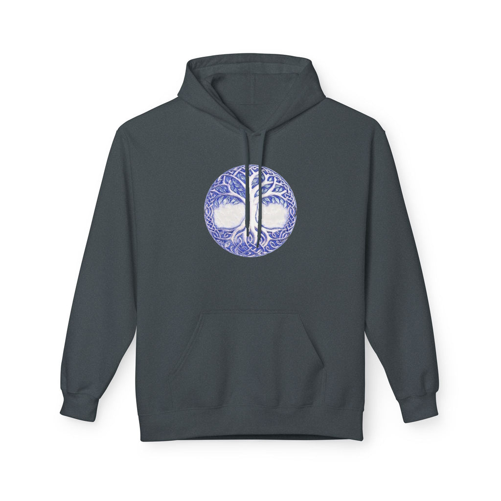 Yggdrasil, the Tree of Life Cotton Hoodie – Blue Mandala Woodland Graphic Pullover