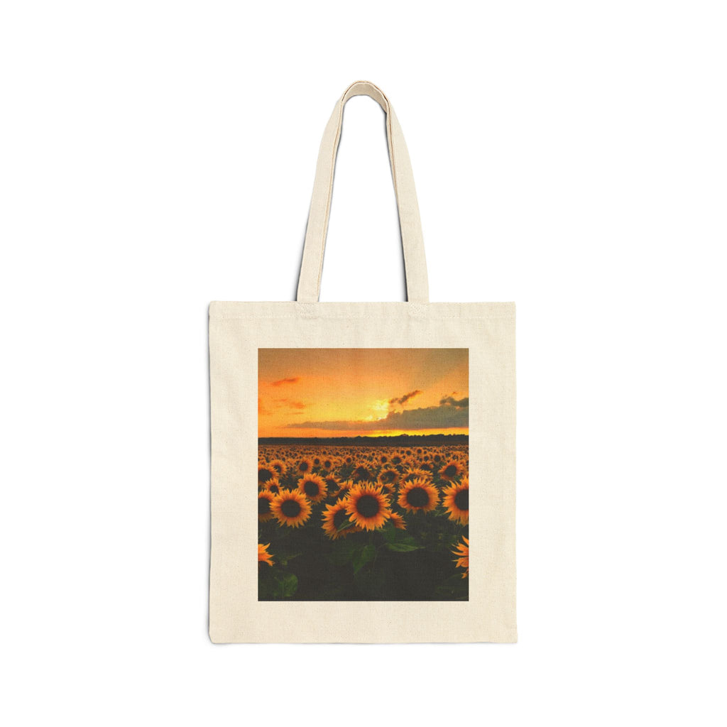 Sunflower Sunset Tote Bag — Cotton Canvas Beach & Market Tote