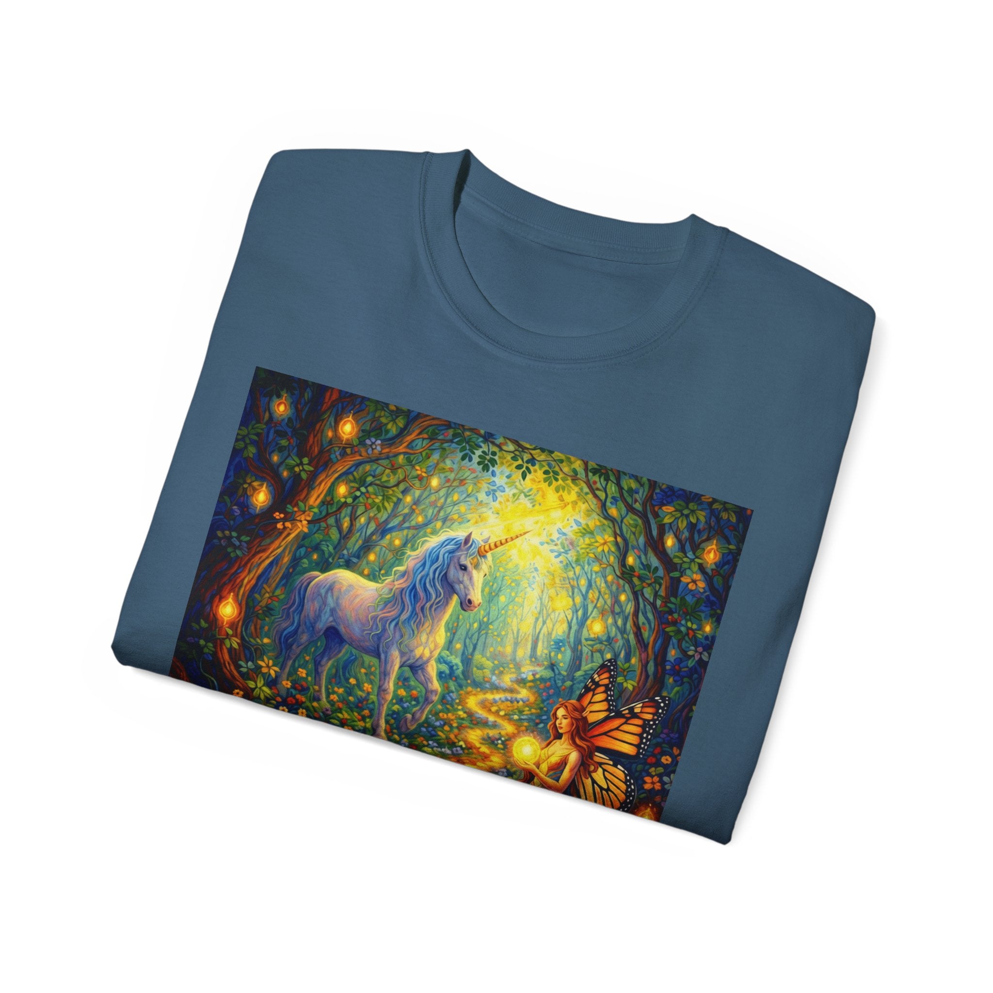 Unicorn Forest Cottin Tee — Magical Fairy & Unicorn Woodland Graphic T-Shirt