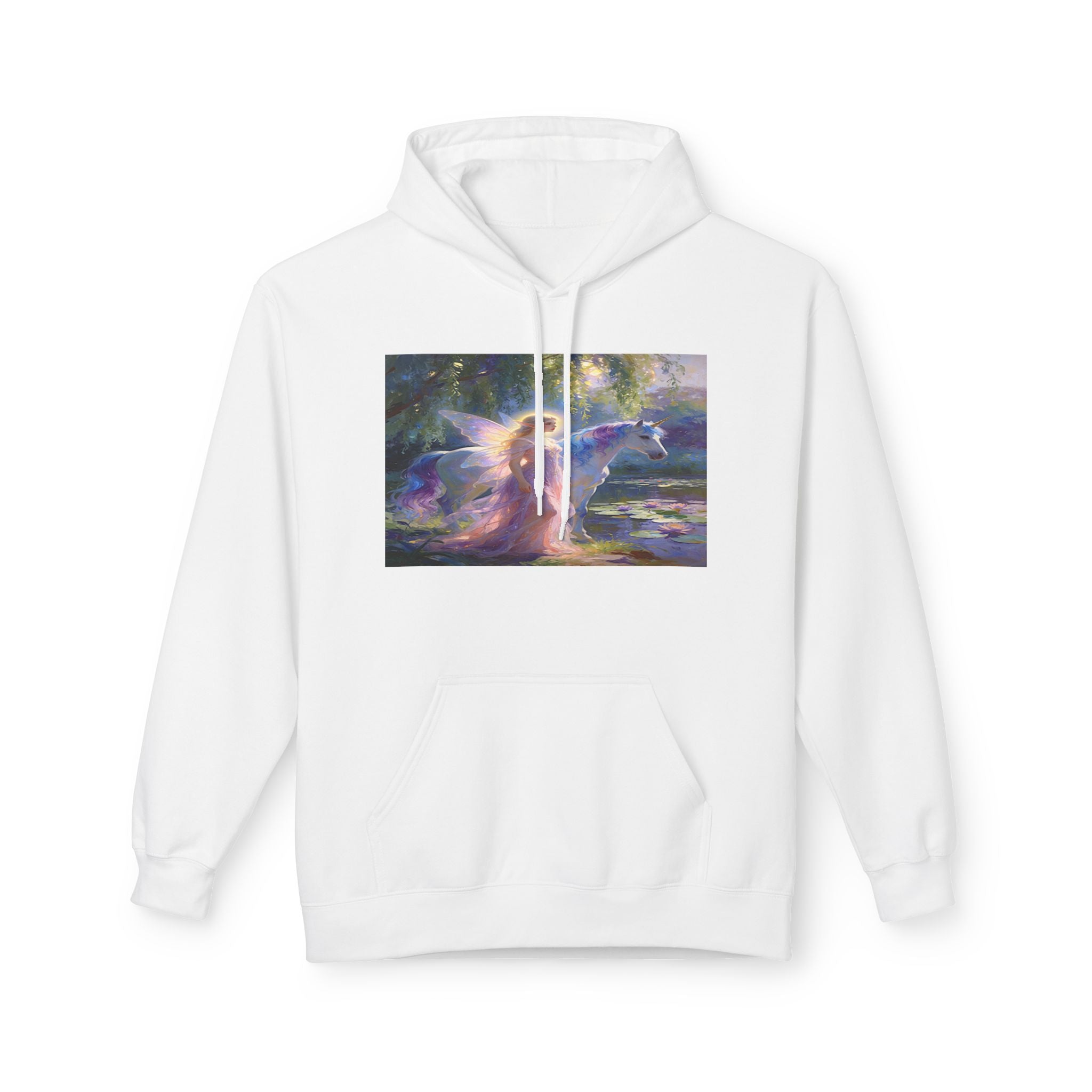 Mystic Waterfall Hoodie — Ethereal Nature Graphic Pullover