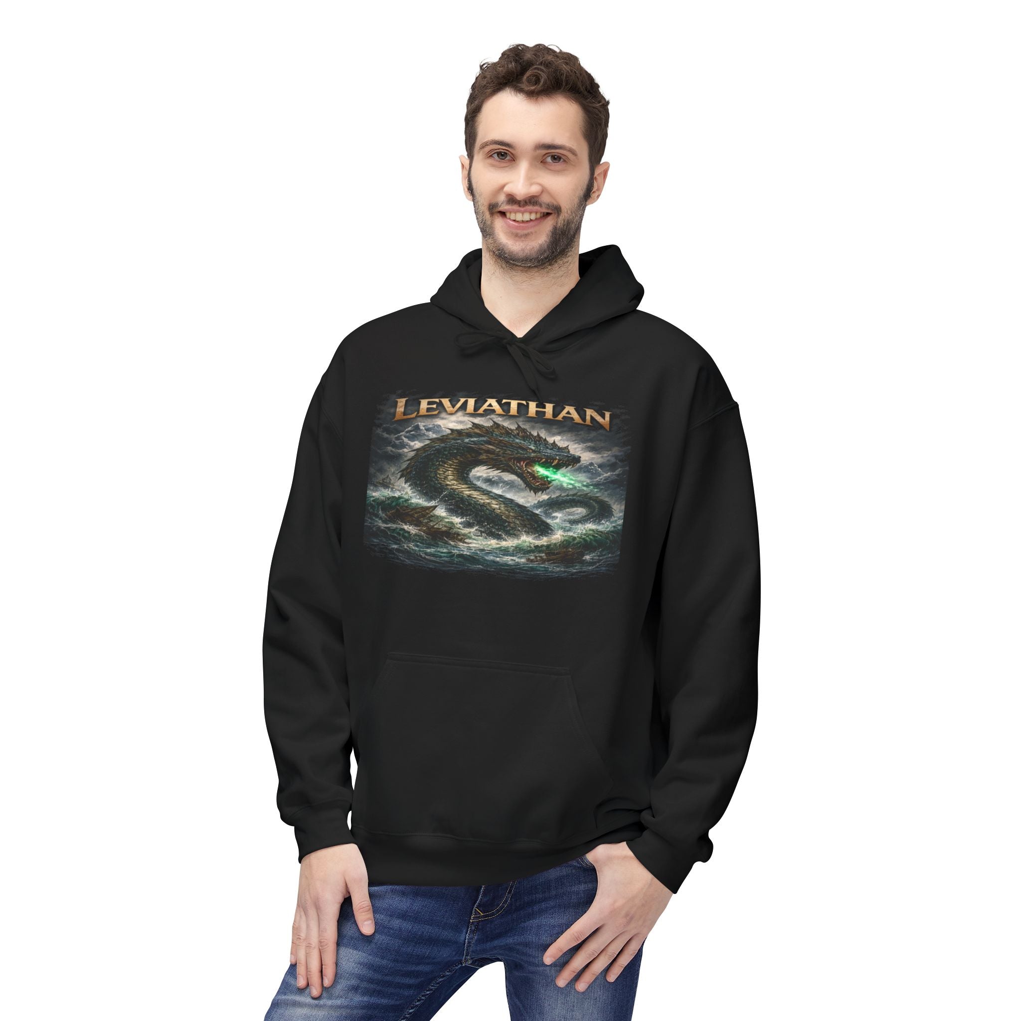 Leviarhan Hoodie — Coastal Wave Graphic Pullover