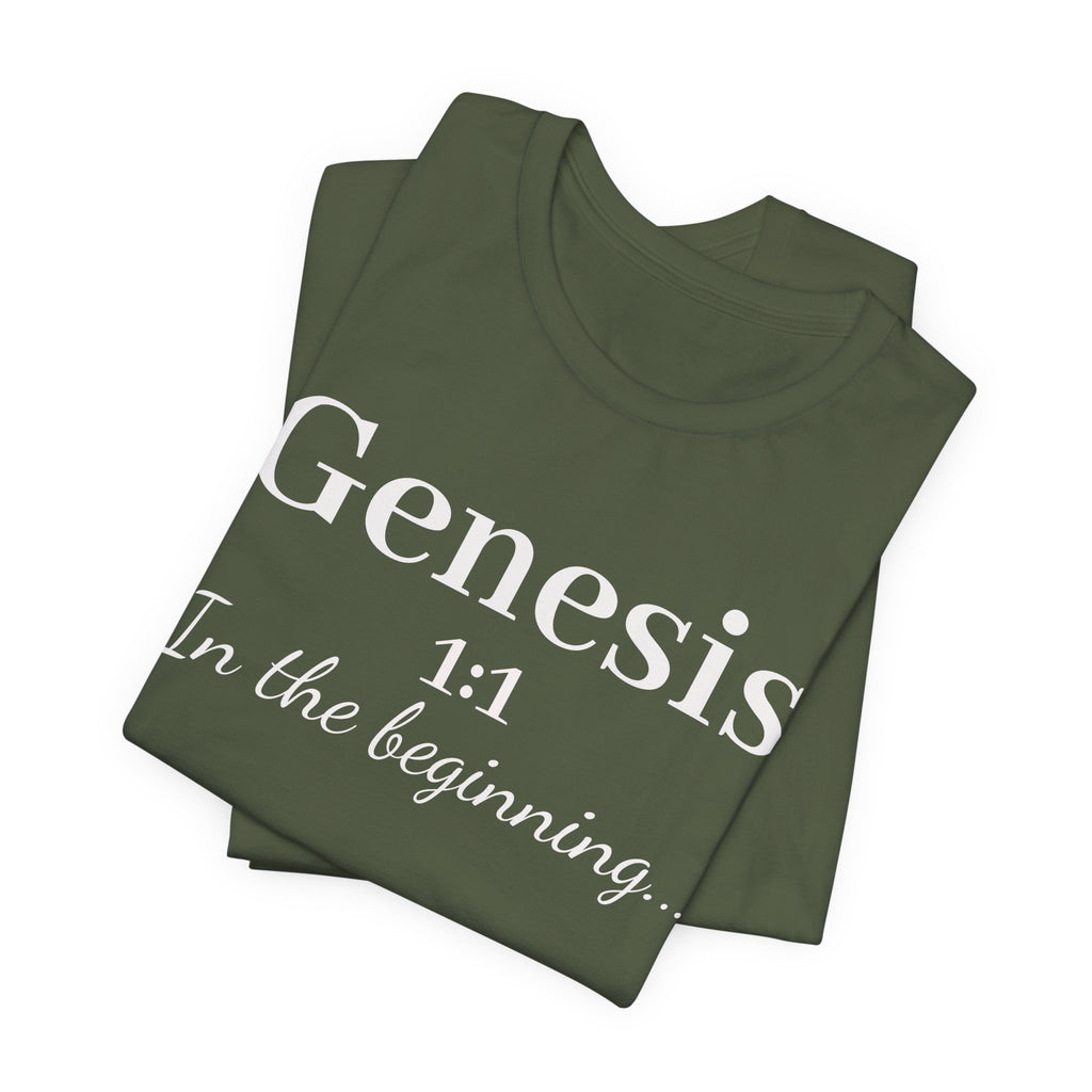 Biblical Genesis 1:1 T‑Shirt – "In the beginning..." Christian Scripture Tee