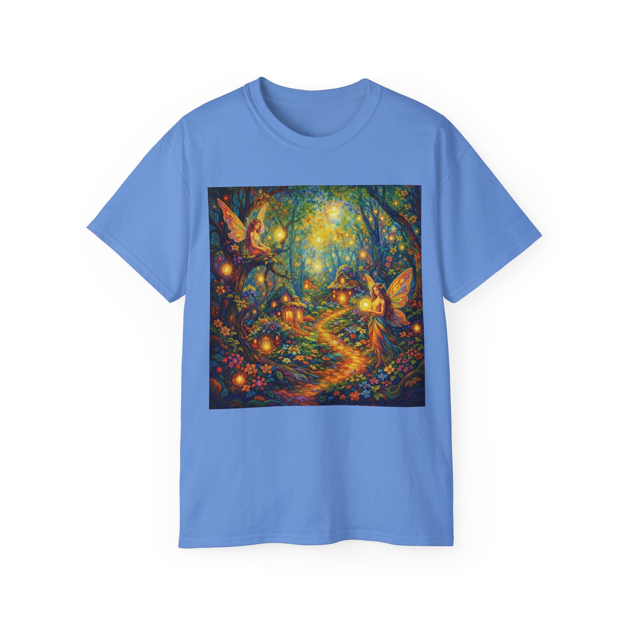 Fairy Forest Cotton T-Shirt — Enchanted Night Path Magic Tee