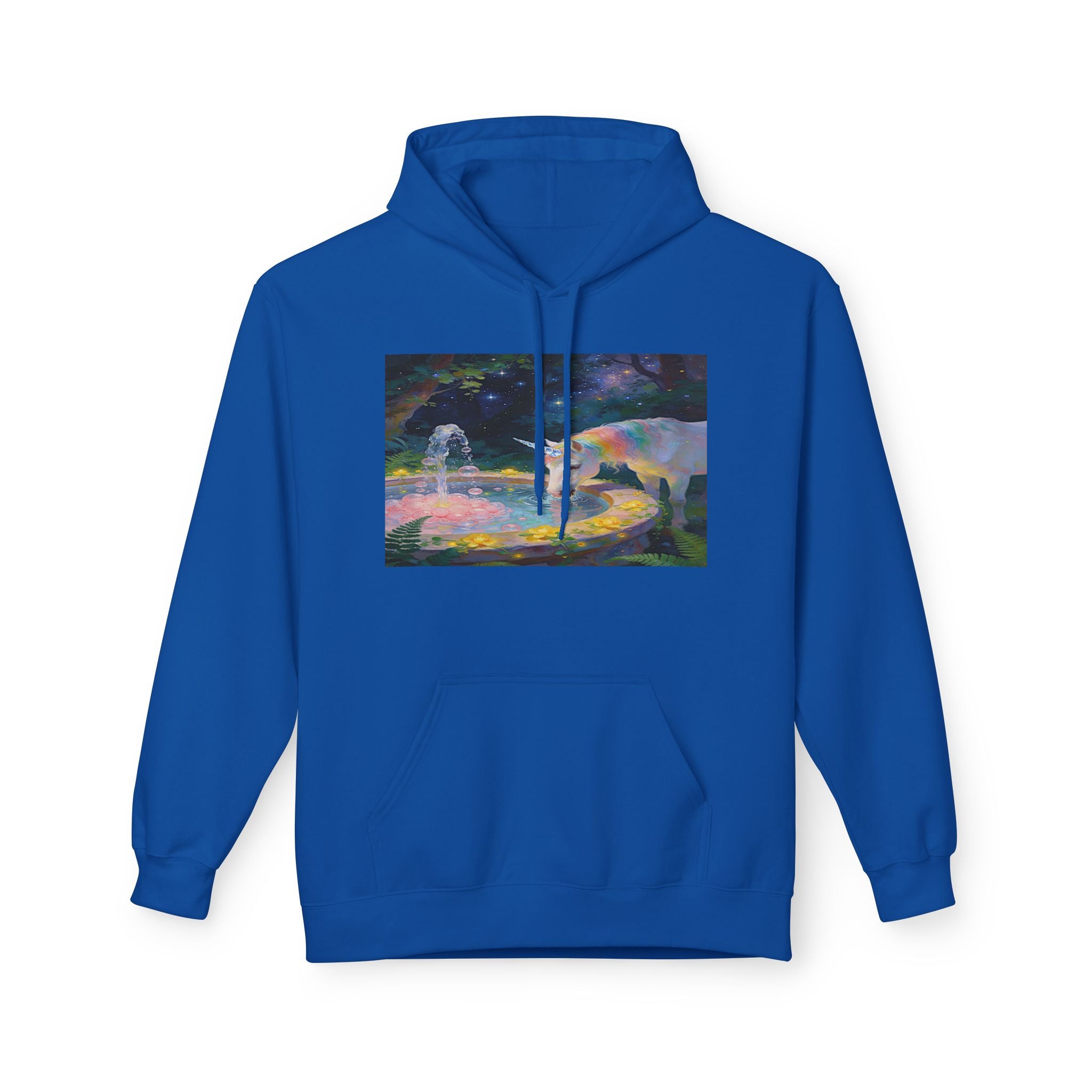 Aurora Bear & Fountain Hoodie — Dreamy Watercolor Wildlife Pullover
