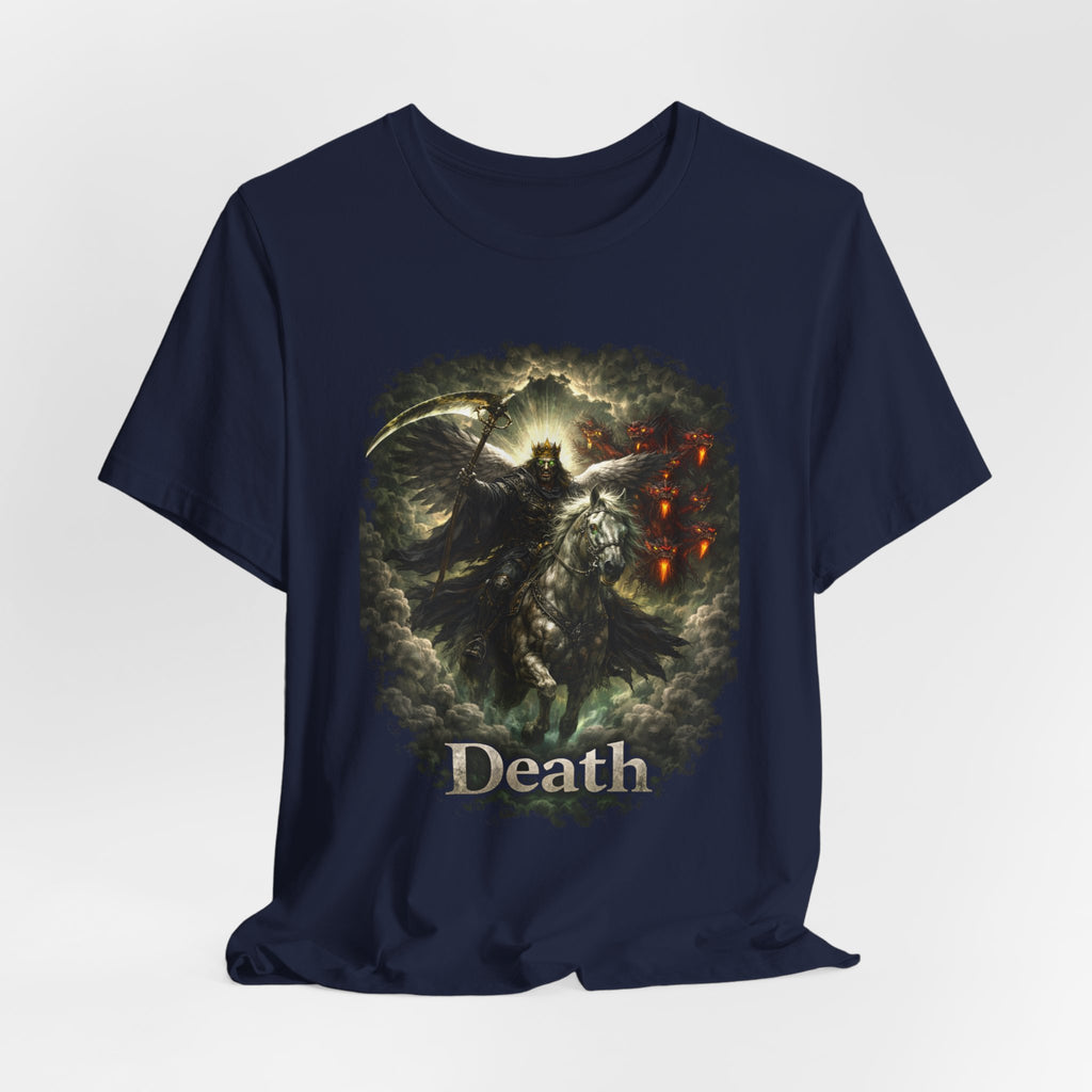 The black horse from Revelation 6:5-6 Angle of Death- Graphic Tee
