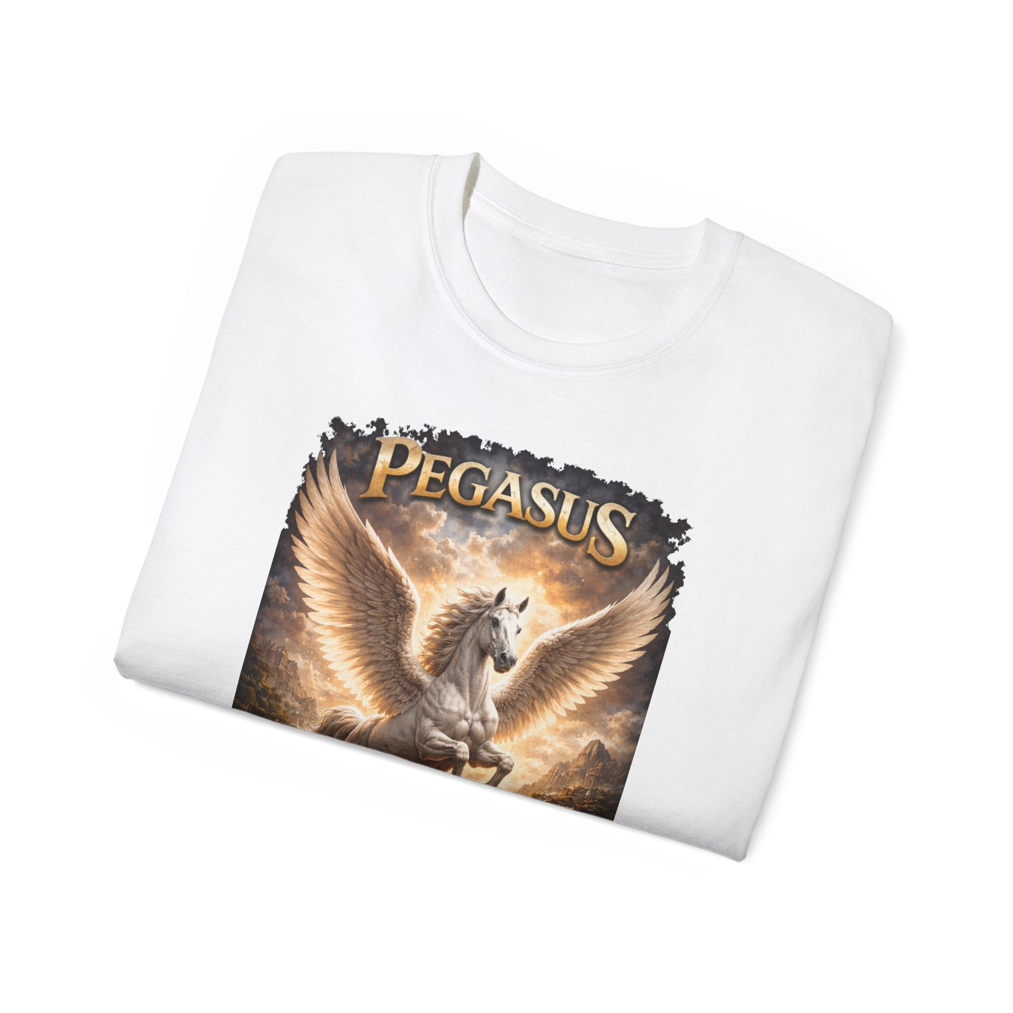 Pegasus Flying Horse Cotton T‑Shirt — Mythical Winged Unicorn Tee