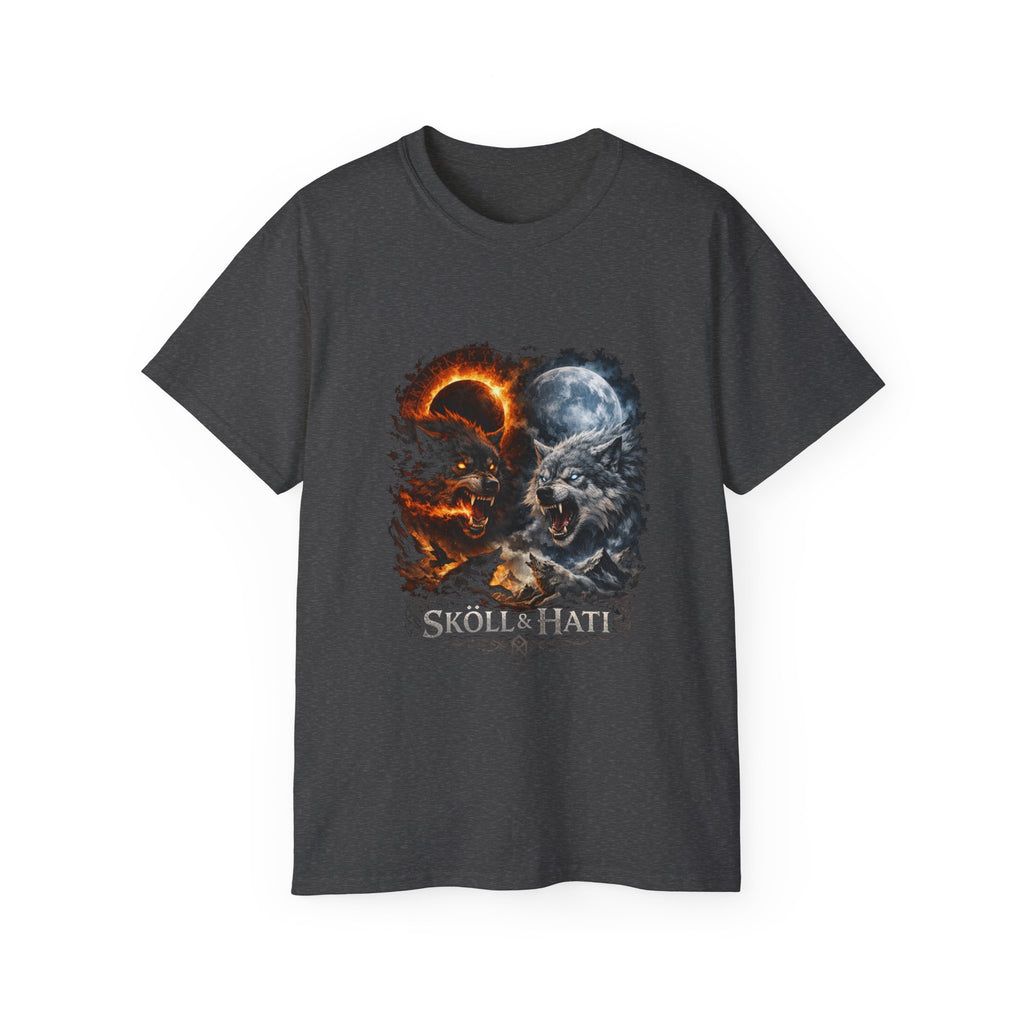 Skoll and Hati – The Wolves of the Sun and Moon Cotton T-Shirt