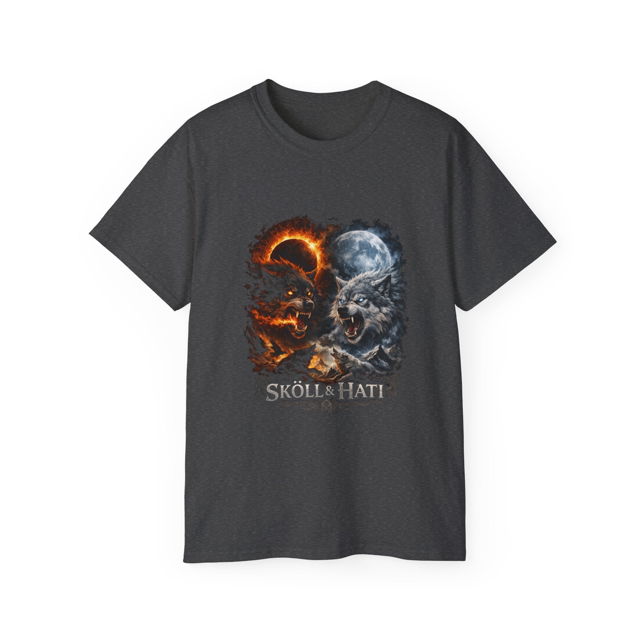 Skoll and Hati – The Wolves of the Sun and Moon Cotton T-Shirt
