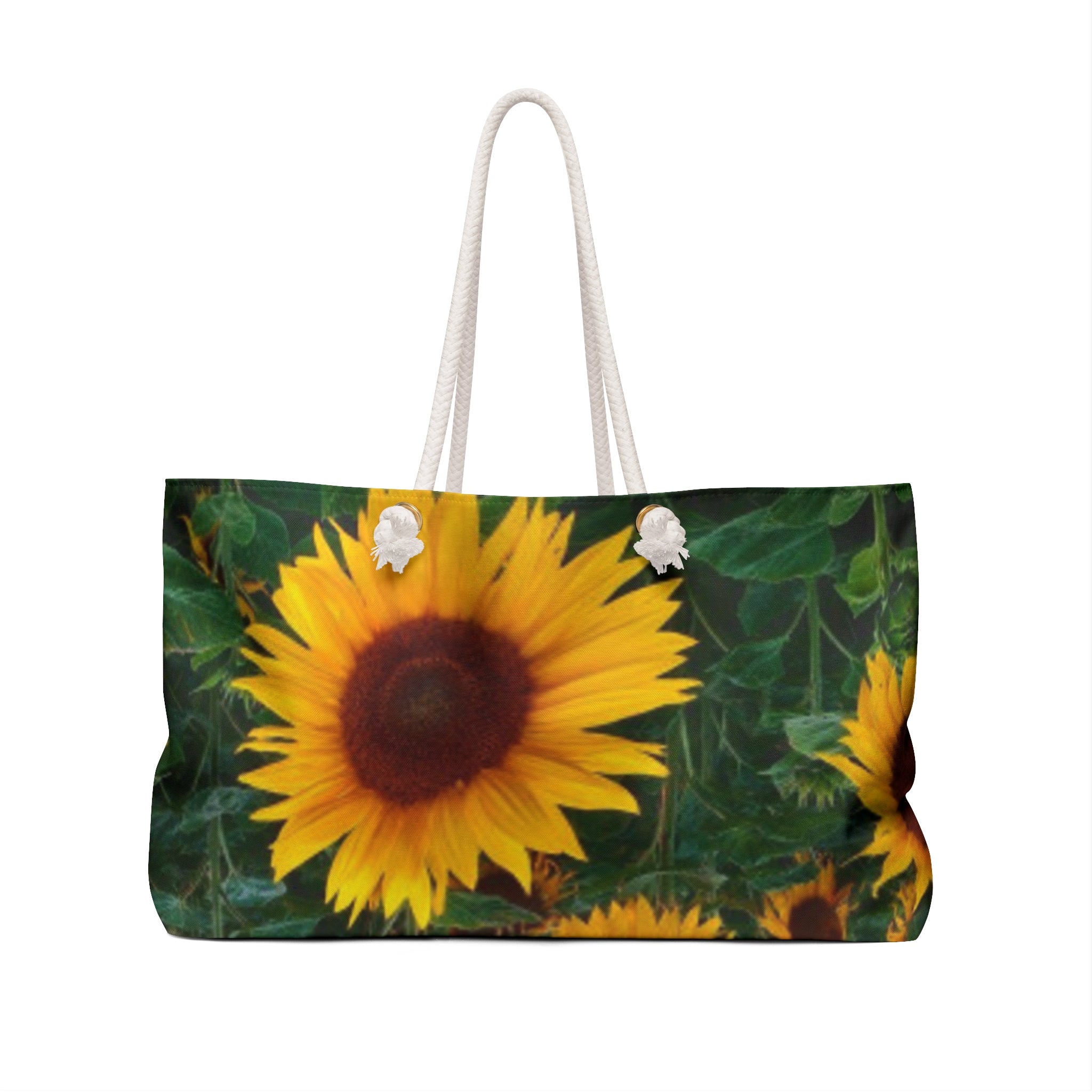 Sunset & Sunflower Weekender Bag — Floral Travel Tote for Weekend Getaways