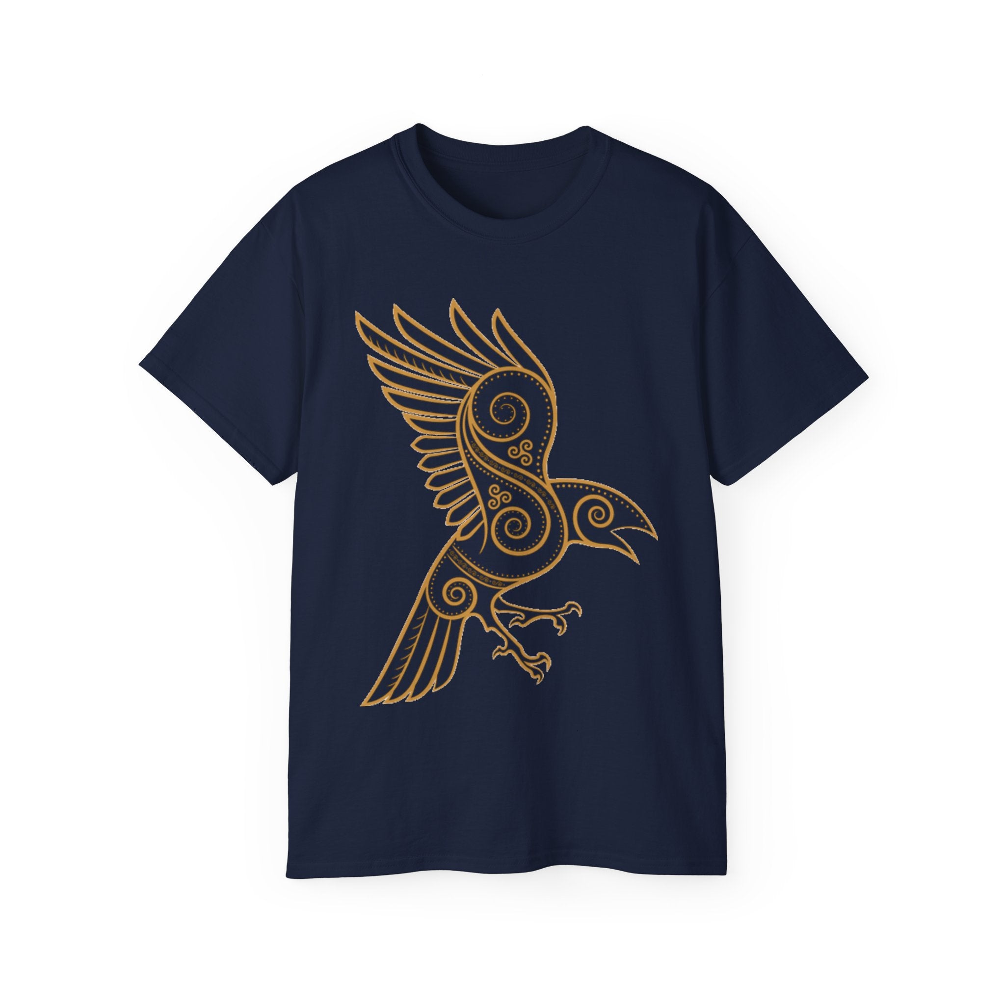 Celtic Raven Graphic Cotton Tee — Viking symbol of knowledge, wisdom, and foresight.