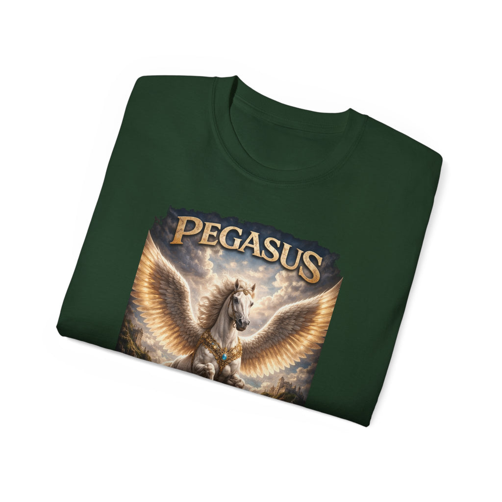 Pegasus is one of the most famous and enduring figures in Greek mythology, Cotton Tee — Winged Horse Mythical T-Shirt