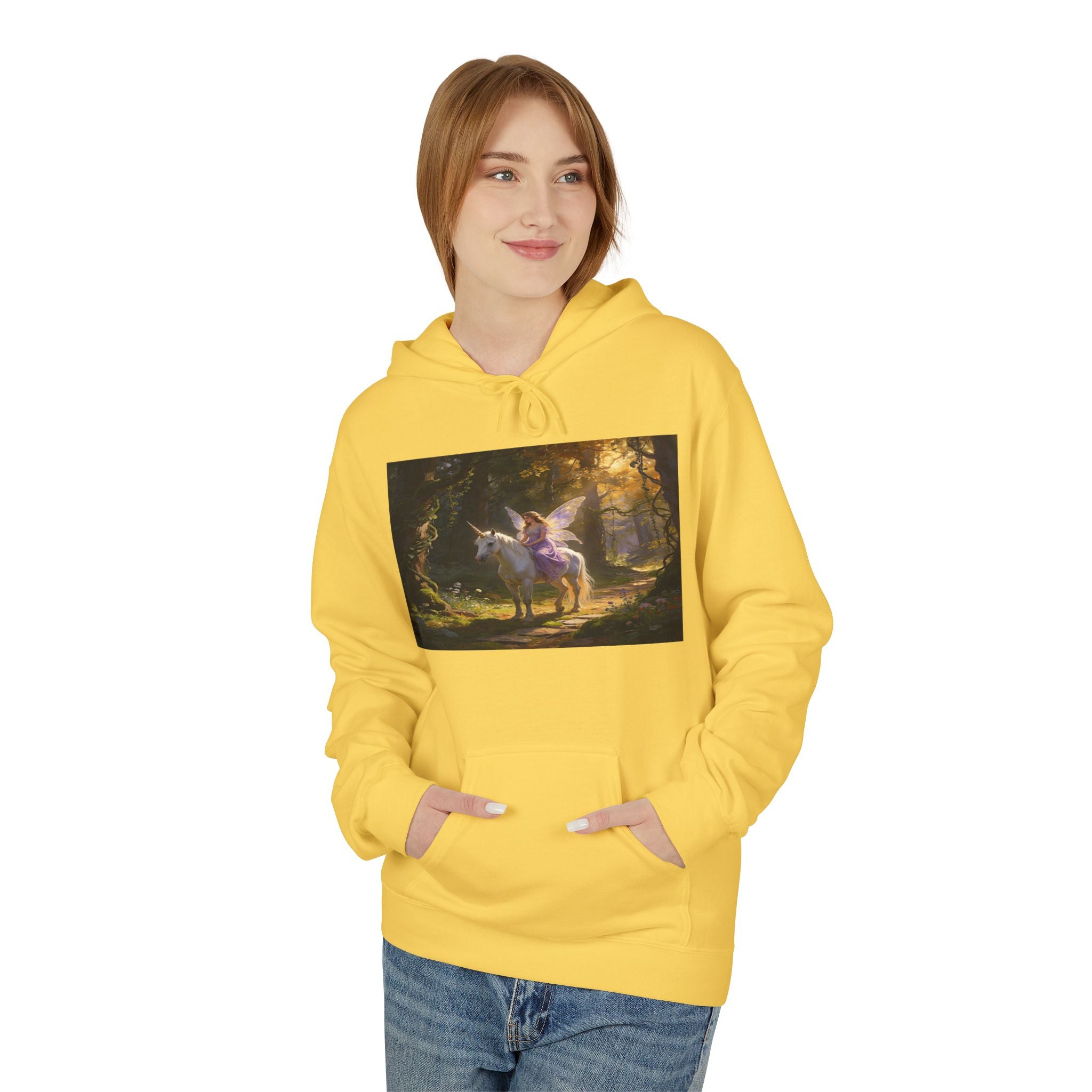 Unocron Forest Pathway Hoodie — Mystical Woodland Sunset Sweatshirt