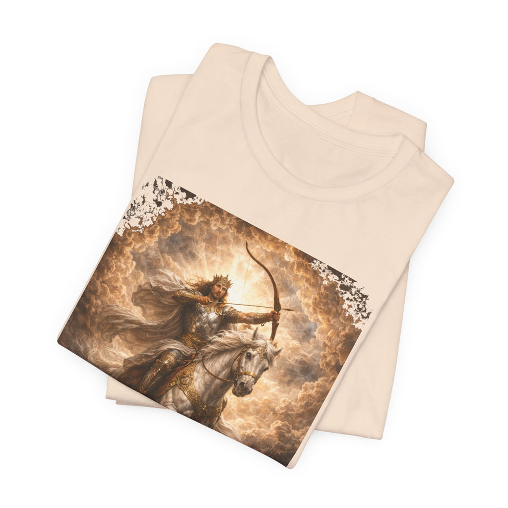 The white horse from Revelation 6:1-2! T‑Shirt — "Conquer" Warrior Archer Graphic Tee