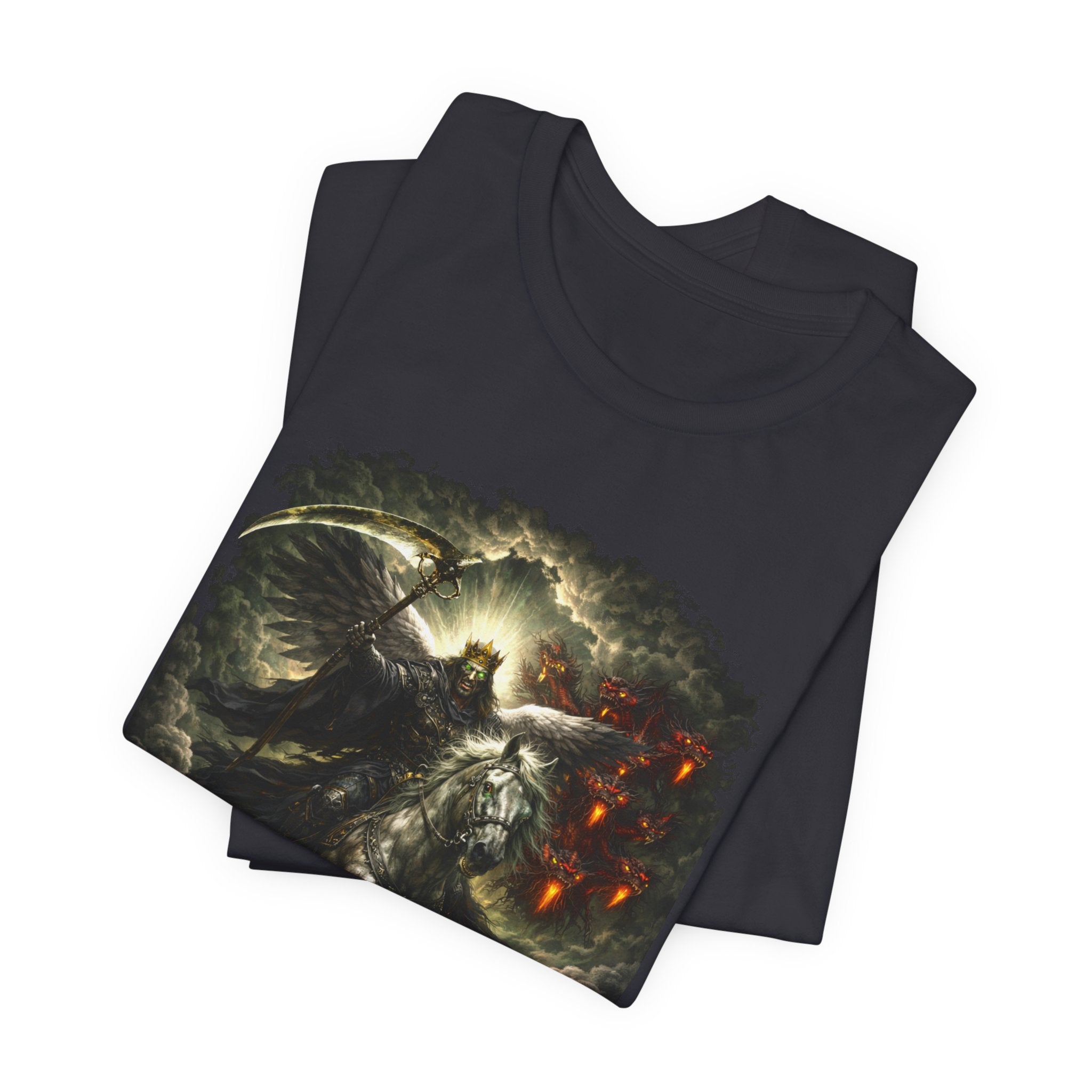 The black horse from Revelation 6:5-6 Angle of Death- Graphic Tee