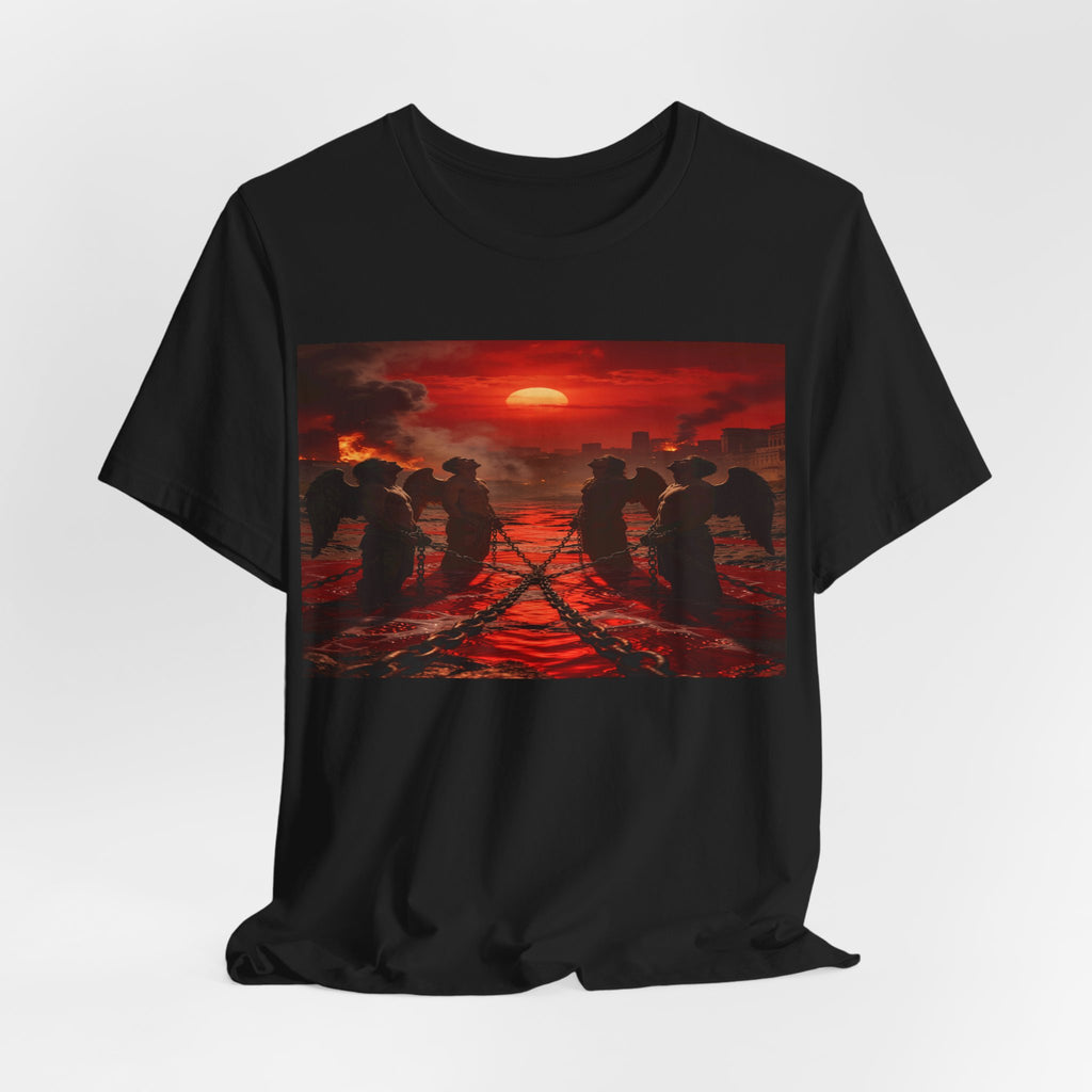 Angles Revelation 9 reveals four fallen angels bound in the Euphrates RiverShort Sleeve Tee