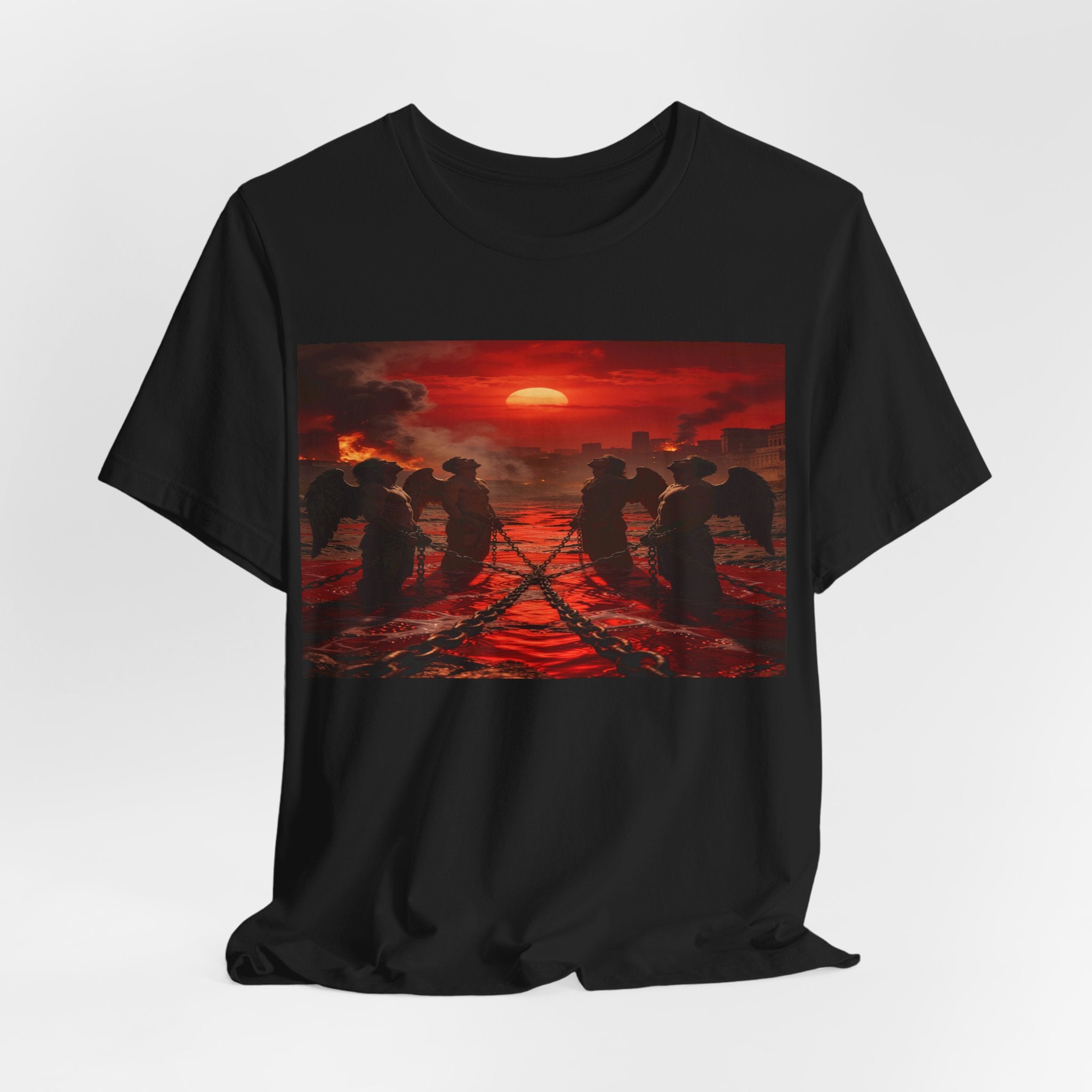 Angles Revelation 9 reveals four fallen angels bound in the Euphrates RiverShort Sleeve Tee