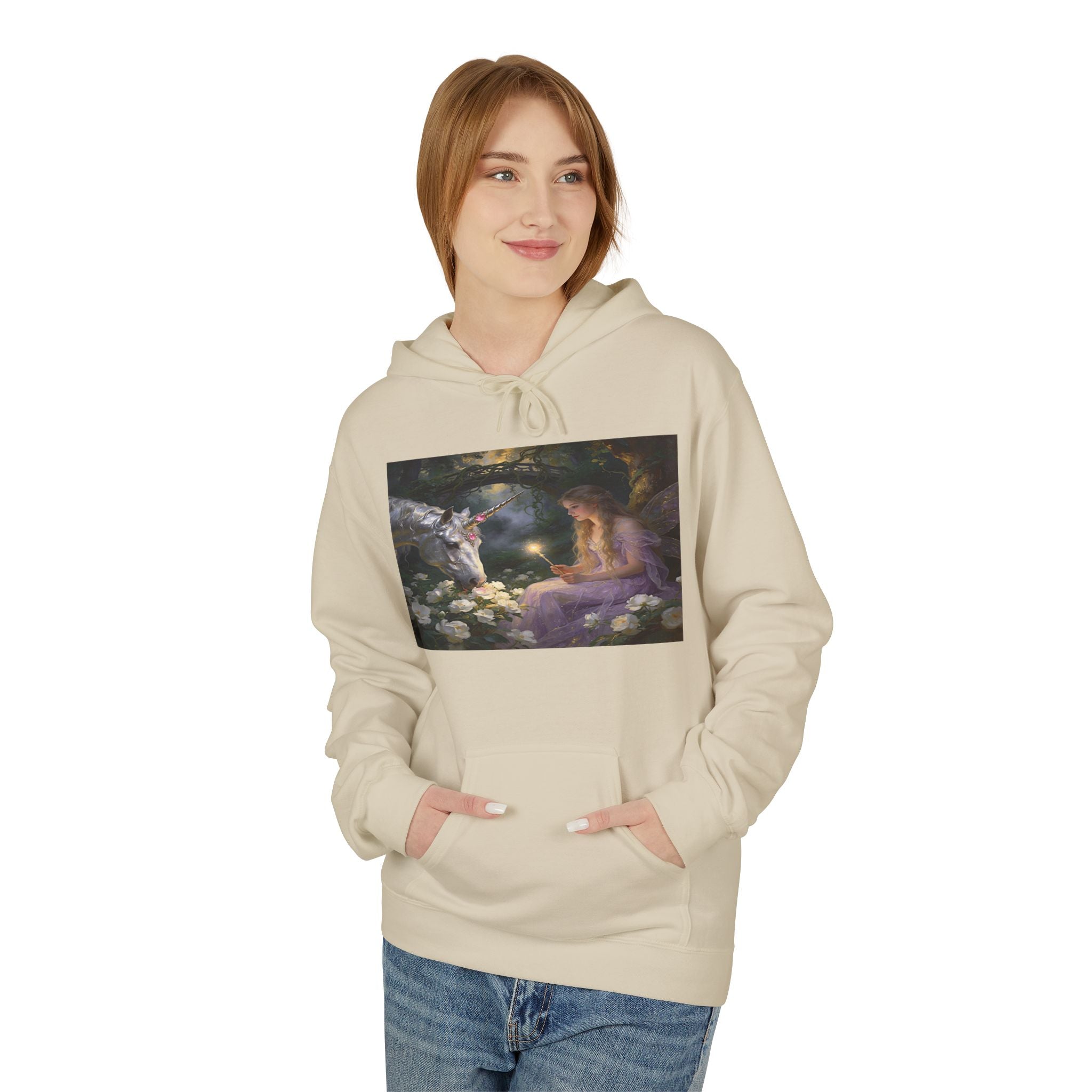 Fairy and Unicron cotton Hoodie — Vintage Painting Pullover