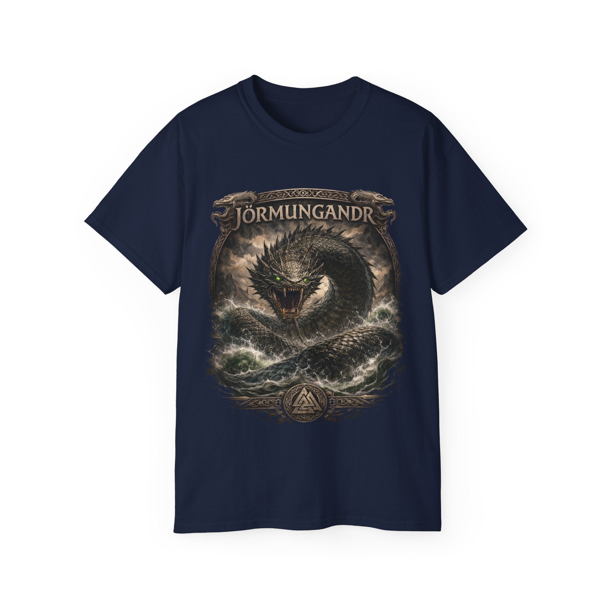 Jörmungandr Norse Mythology Cotton T-Shirt – Serpent of Midgard