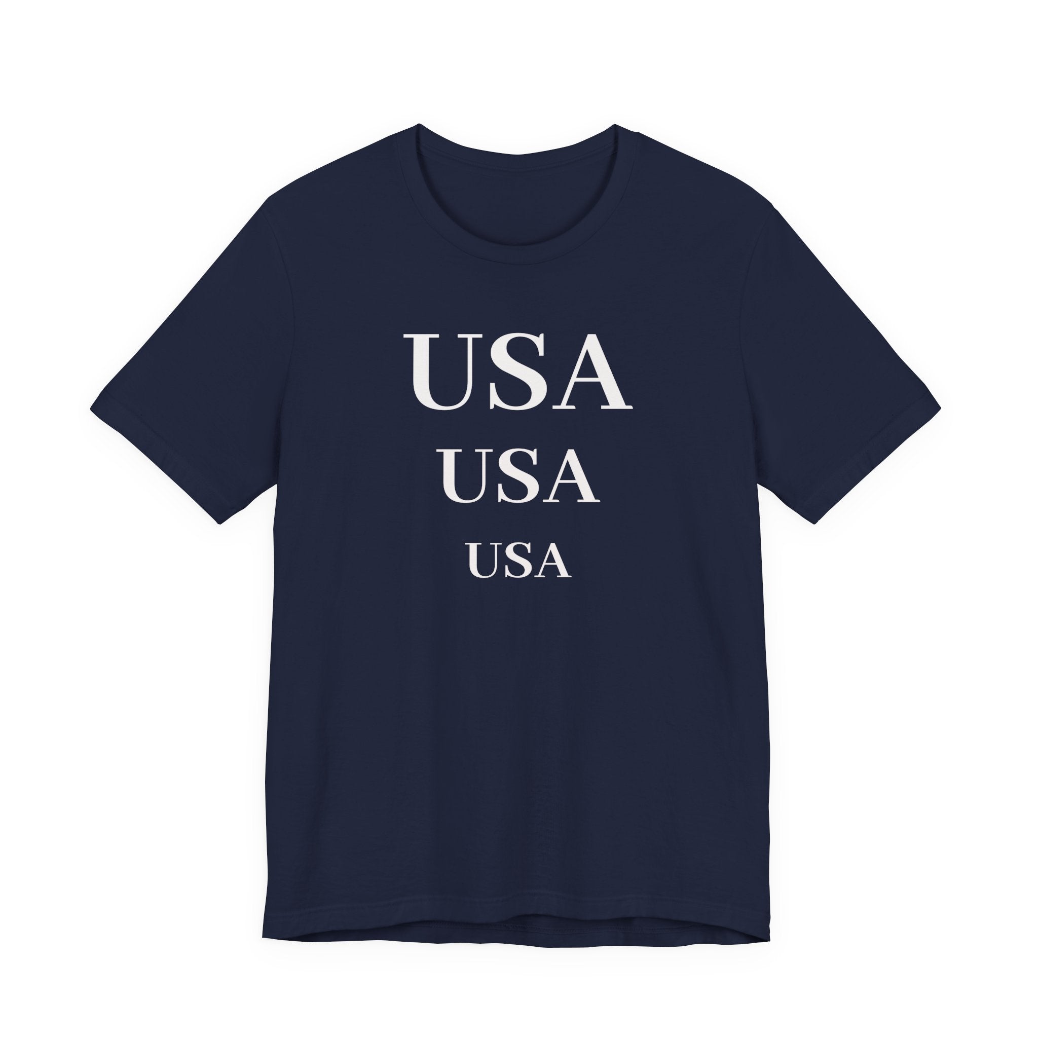USA Repeat Text T‑Shirt — Patriotic Graphic Tee for 4th of July