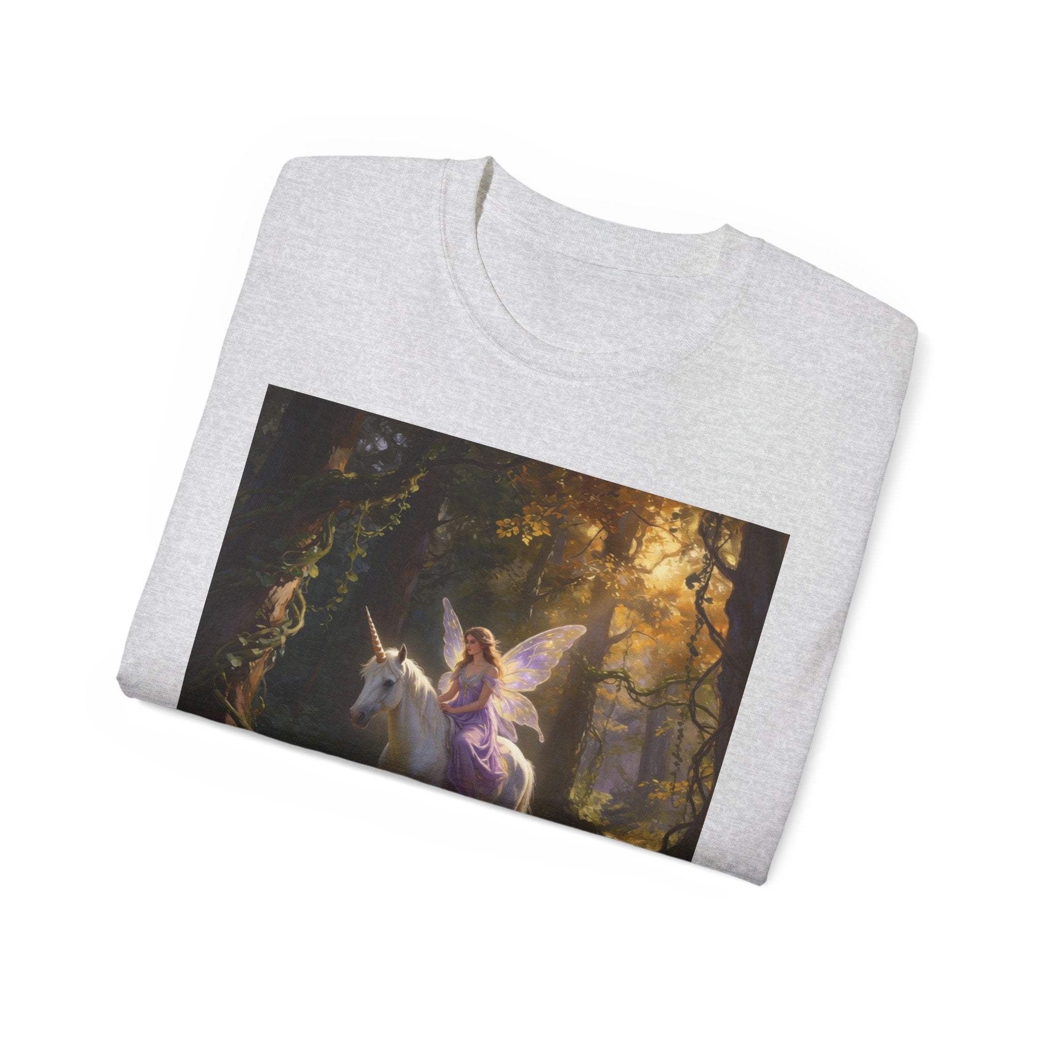 Magical Fairy/Unicorn Forest CottonTee — Fantasy Unicorn Shirt for Kids & Adults