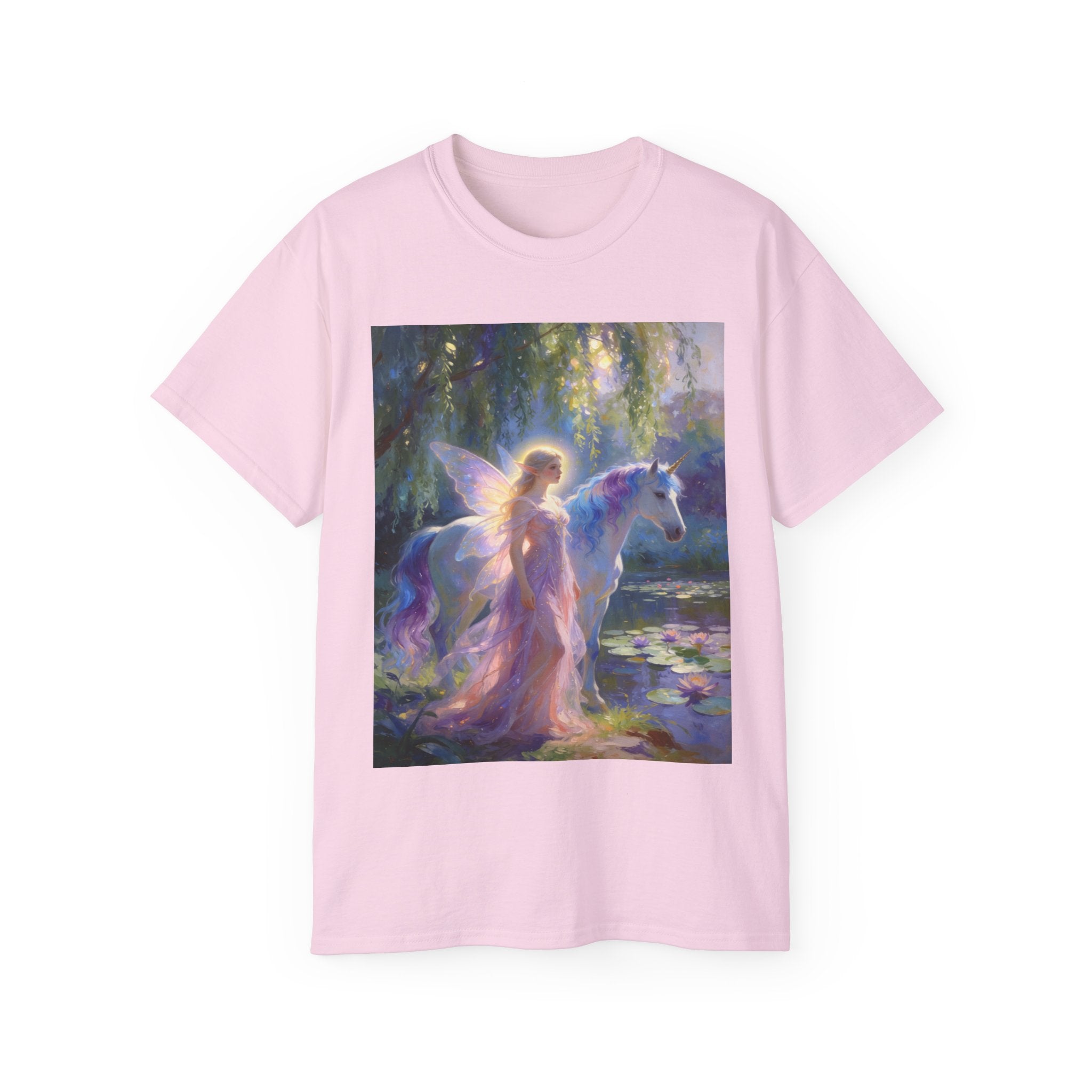 Fairy and Unicorn Dream Cotton  Tee — Ethereal Fantasy T‑Shirt