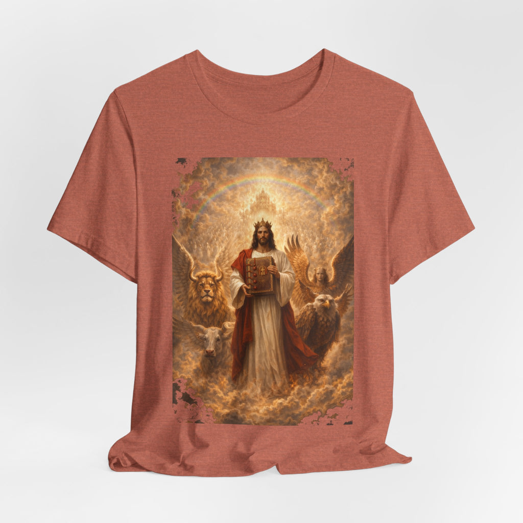Jesus Christ The Lamb of God-Book of Judgment —  Religious T‑Shirt(Revelation 5:5-7)