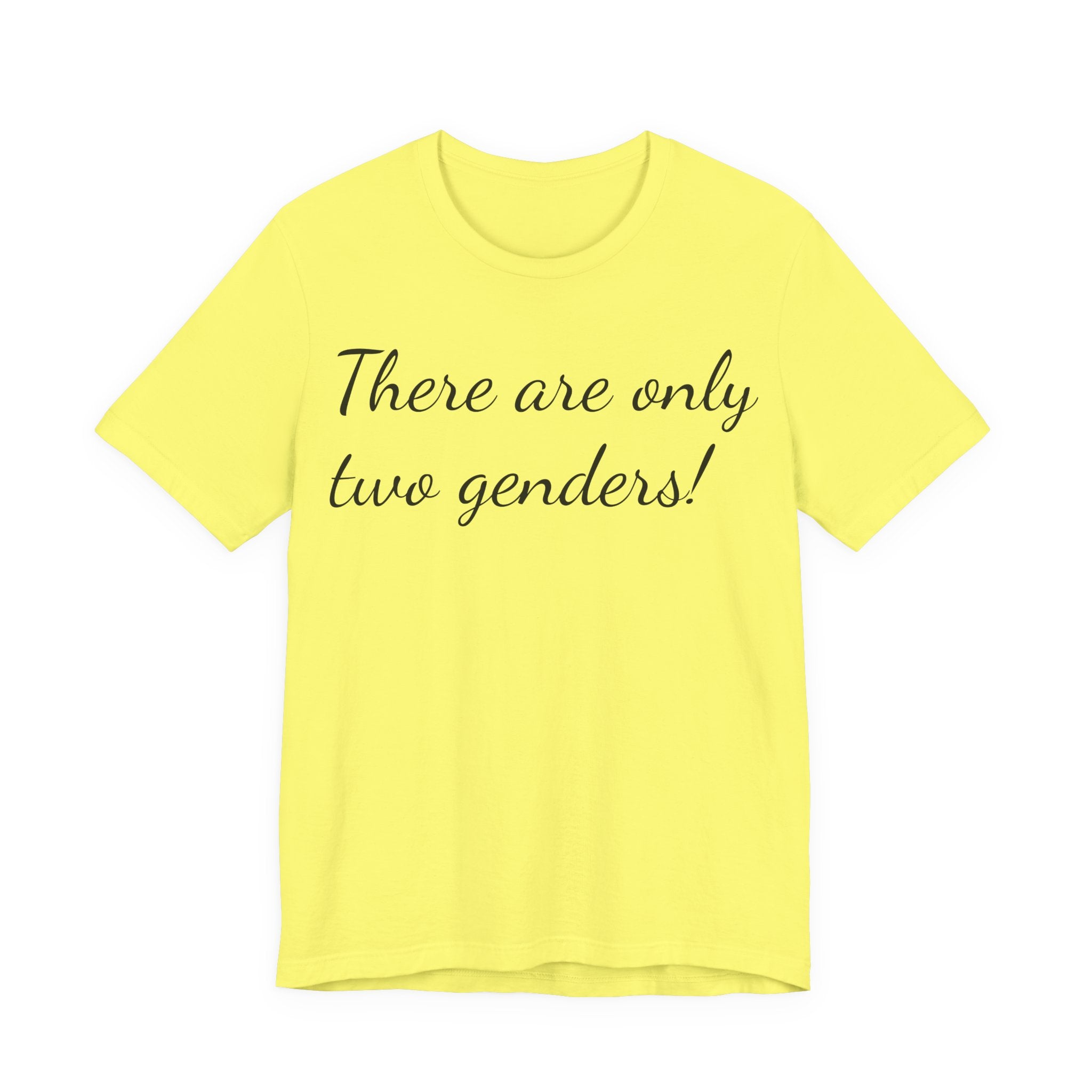 T-Shirt — "There Are Only Two Genders!" Script Slogan Tee