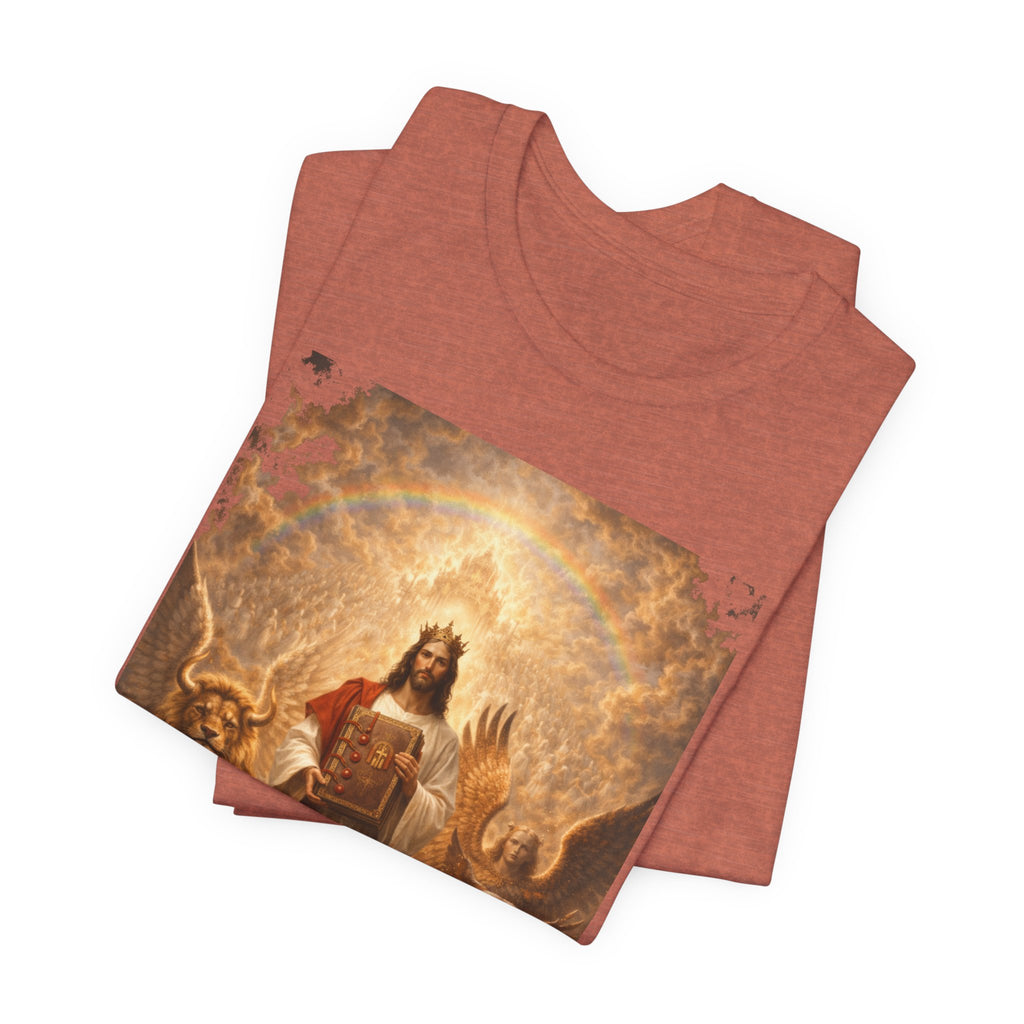 Jesus Christ The Lamb of God-Book of Judgment —  Religious T‑Shirt(Revelation 5:5-7)