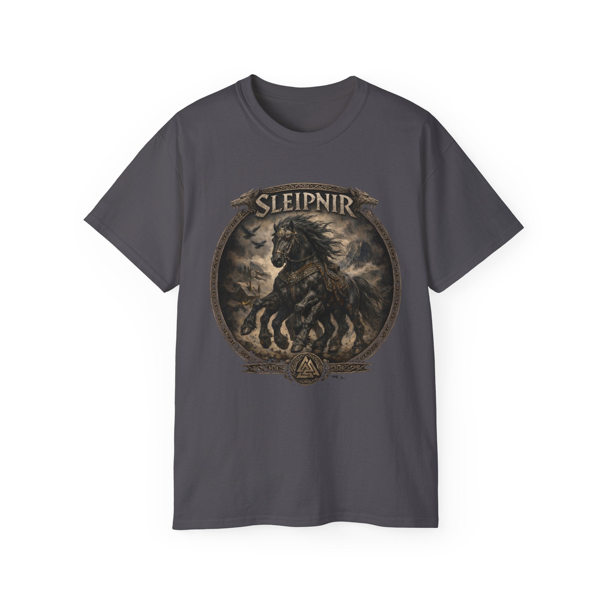 Sleipnir Norse Mythology Cotton Tee — Sleipnir – Odin’s Eight-Legged HorseT-Shirt
