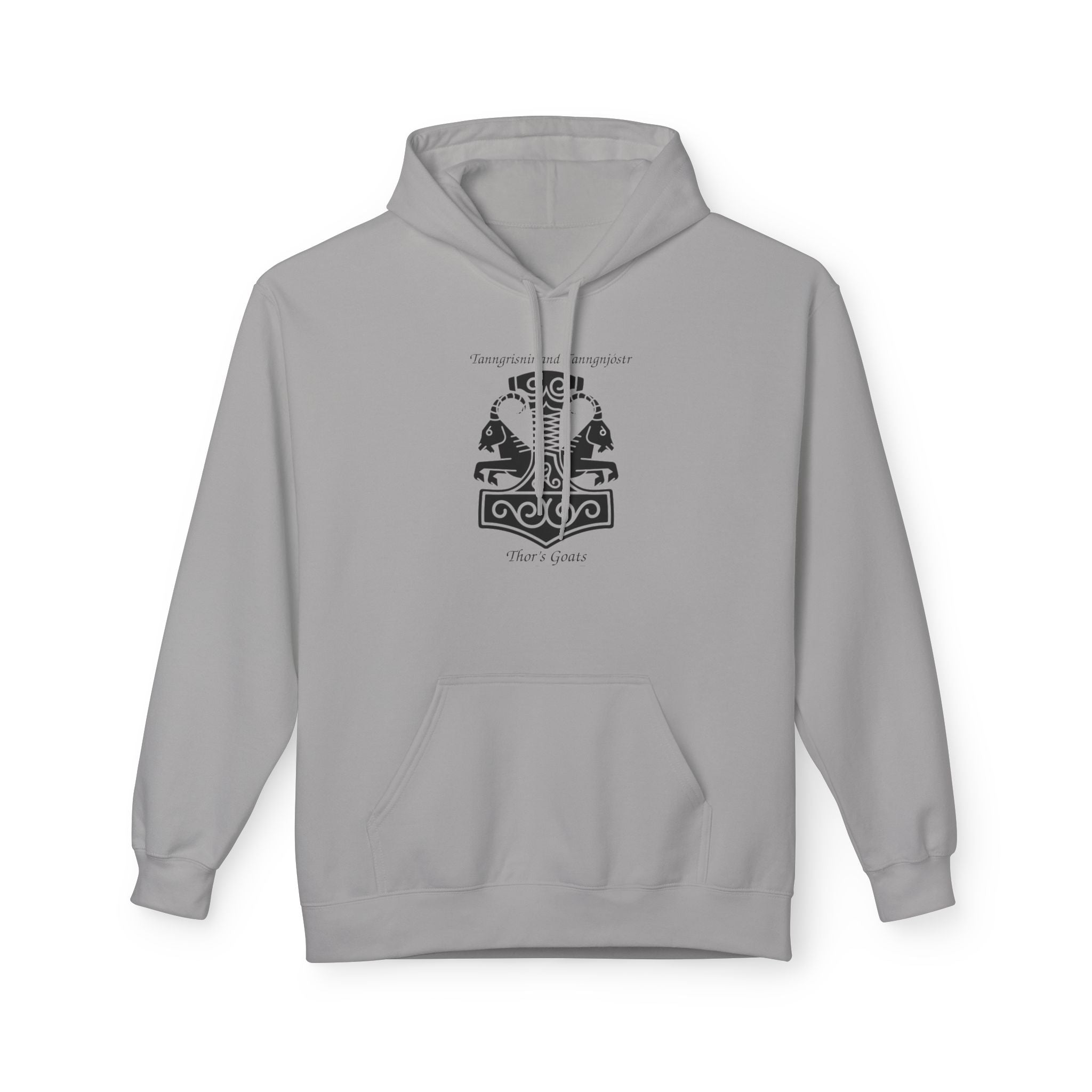 Tanngrisnir and Tanngnjóstr Thors Goats-Viking Shield Rune Hoodie — Norse Crest Graphic Pullover