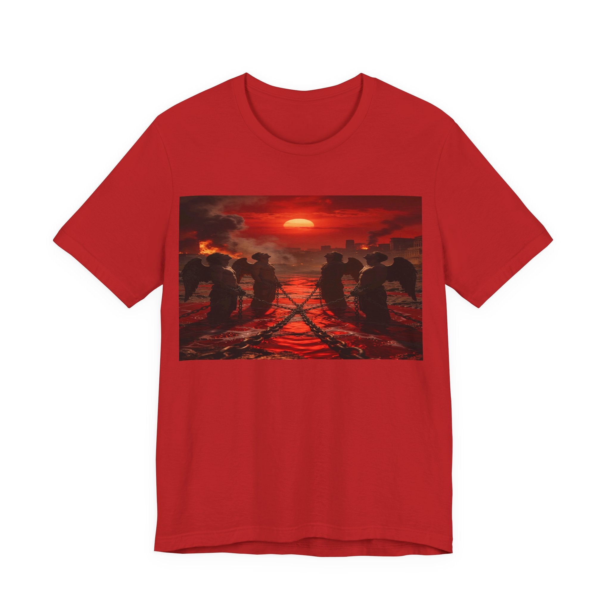 Angles Revelation 9 reveals four fallen angels bound in the Euphrates RiverShort Sleeve Tee
